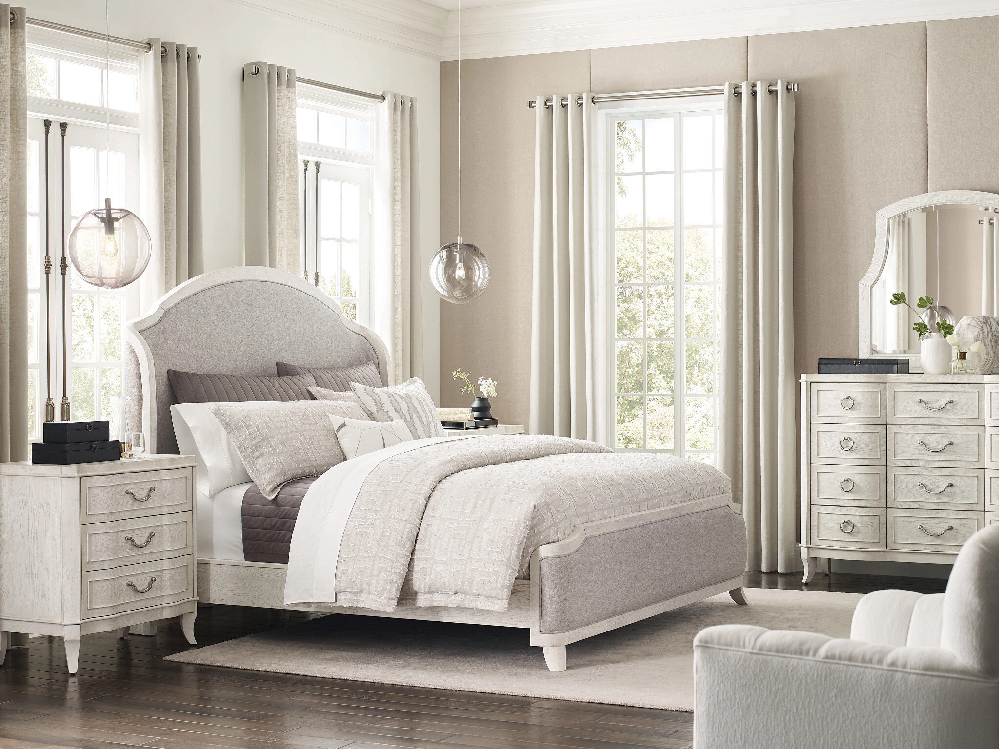 Harmony Carlyn Wood/Fabric Upholstered Bed, California King Size