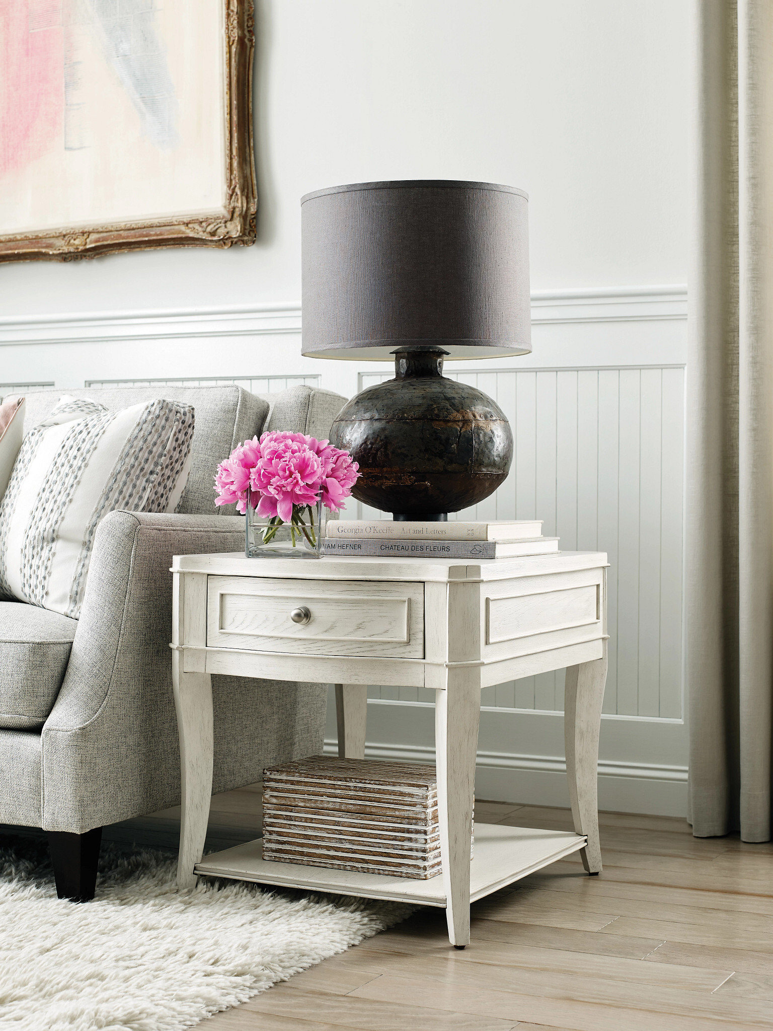 Harmony Talia Square Wood End Table w/Drawer
