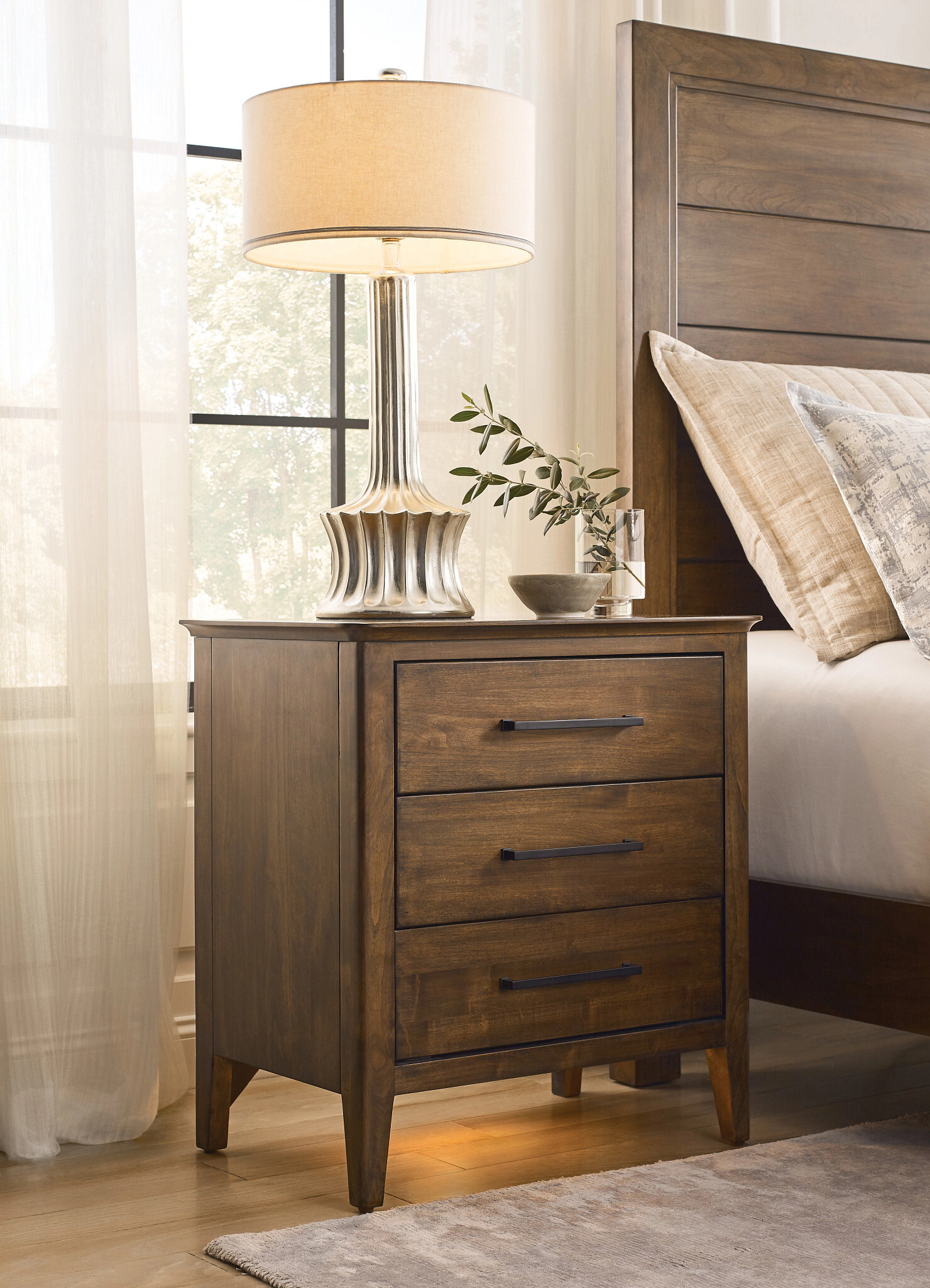 Abode Karis Wood/Fabric Upholstered Bedroom Set