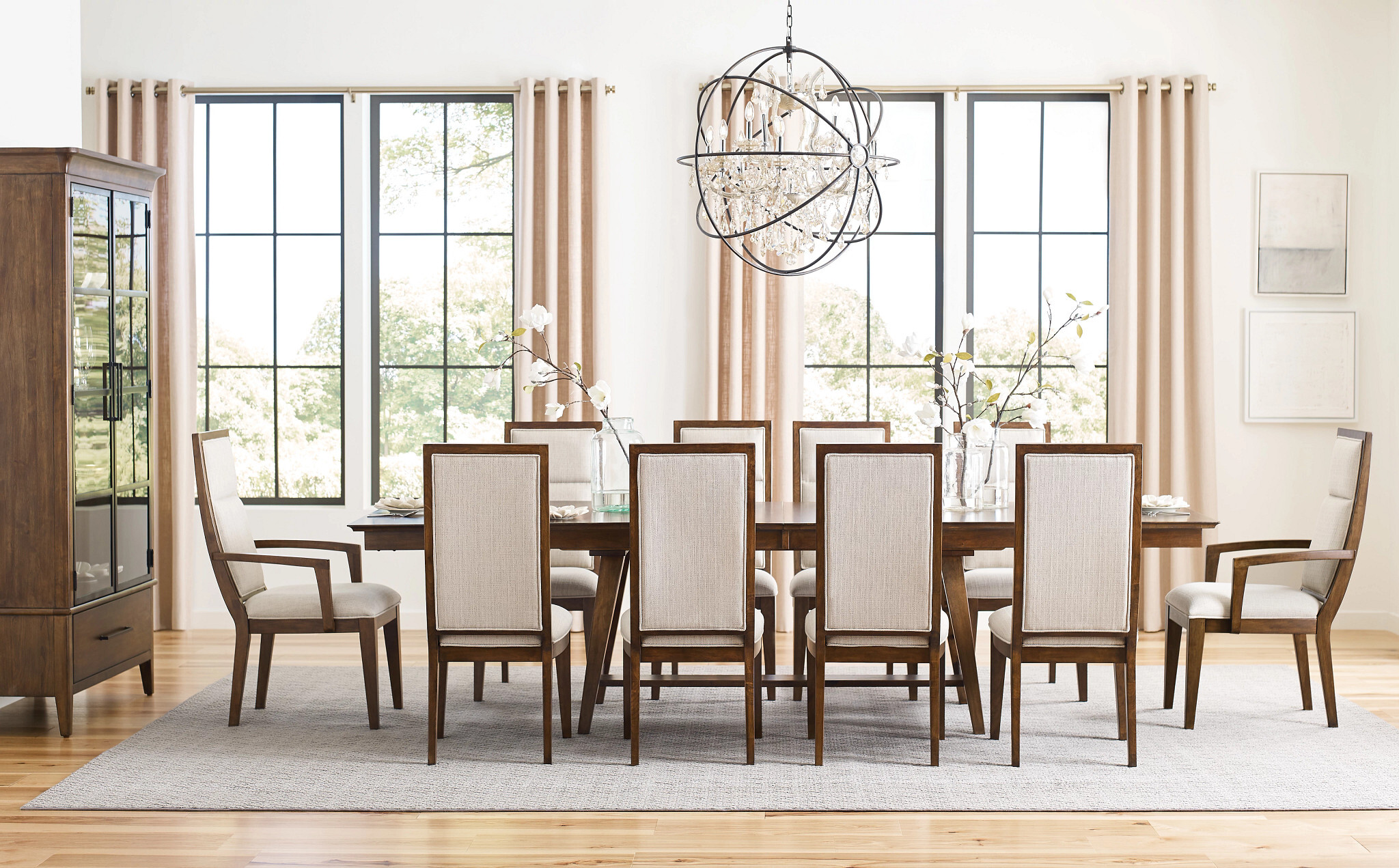 Abode Zane Trestle Rectangular Wood Extendable Dining Room Set