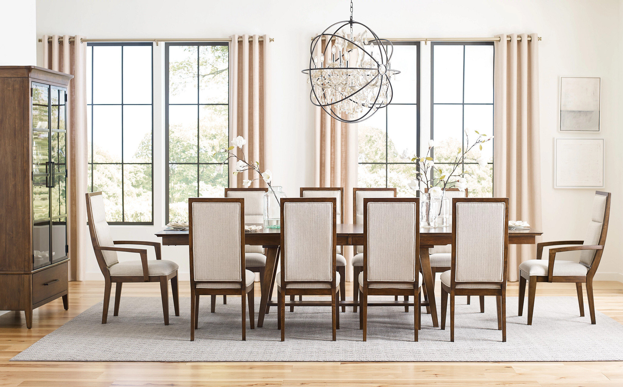 Abode Zane Rectangular Wood Extendable Trestle Dining Table