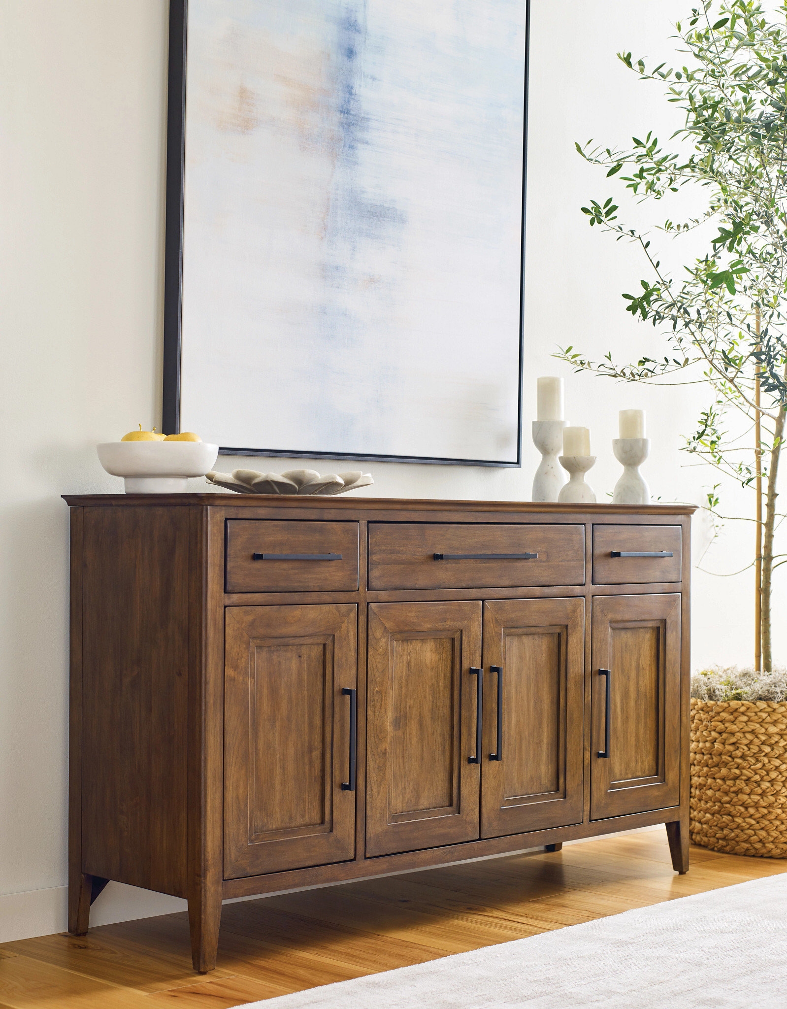 Abode Larson Wood Buffet w/3 Drawers & 4 Doors