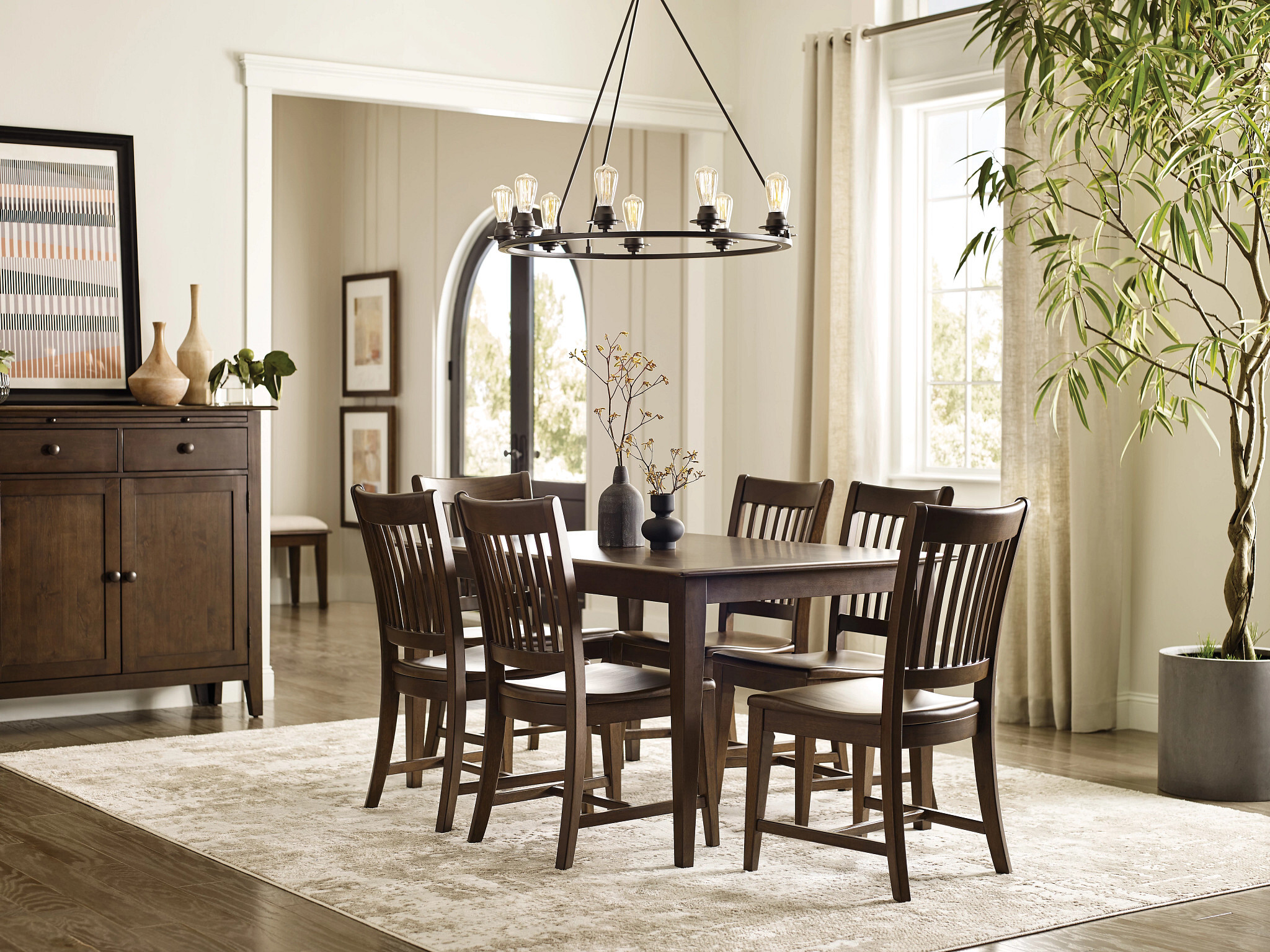 Kafe W60-inch Rectangular Wood Leg Table