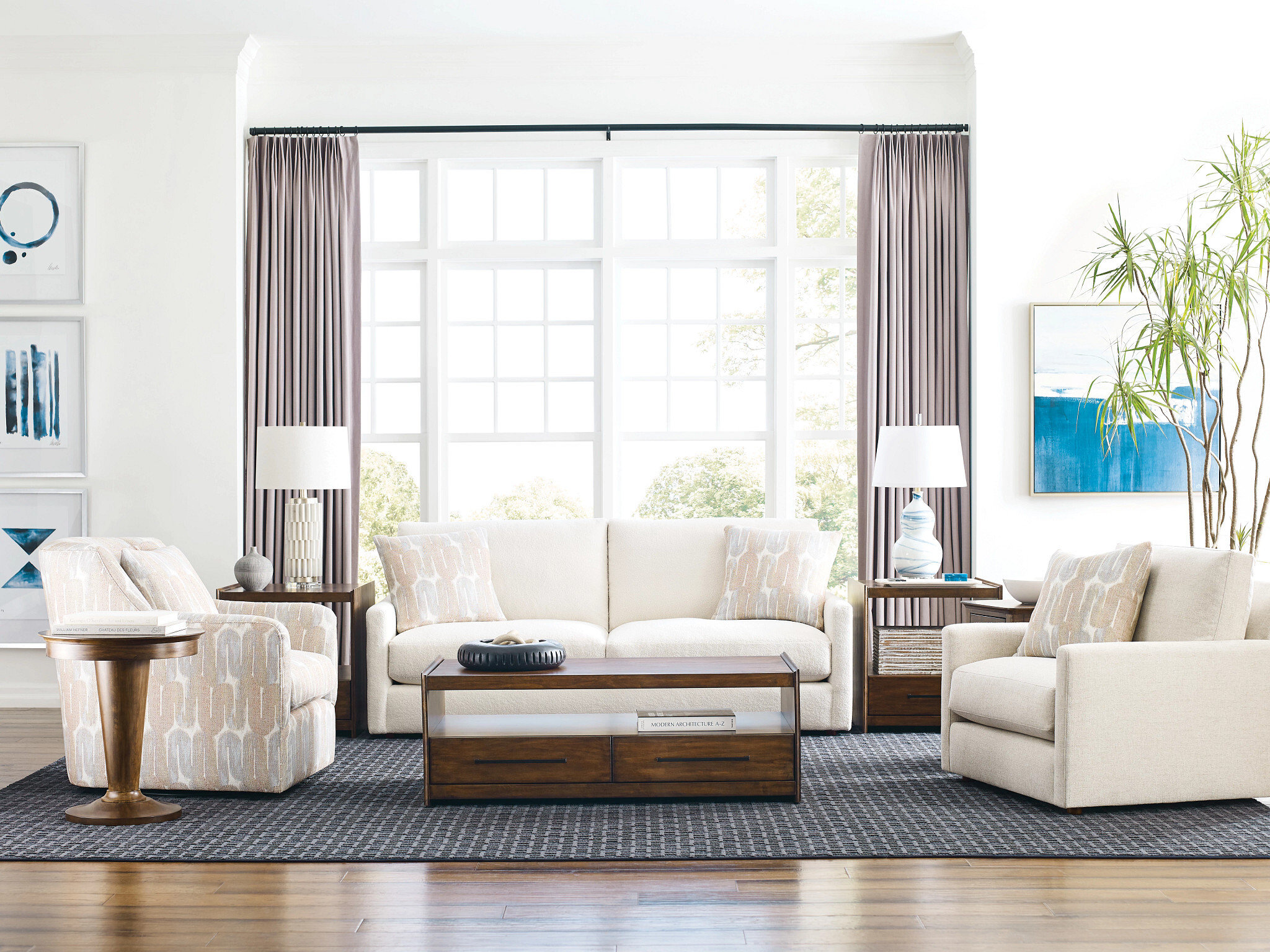 Abode Edie Rectangular Wood Coffee Table w/2 Drawers