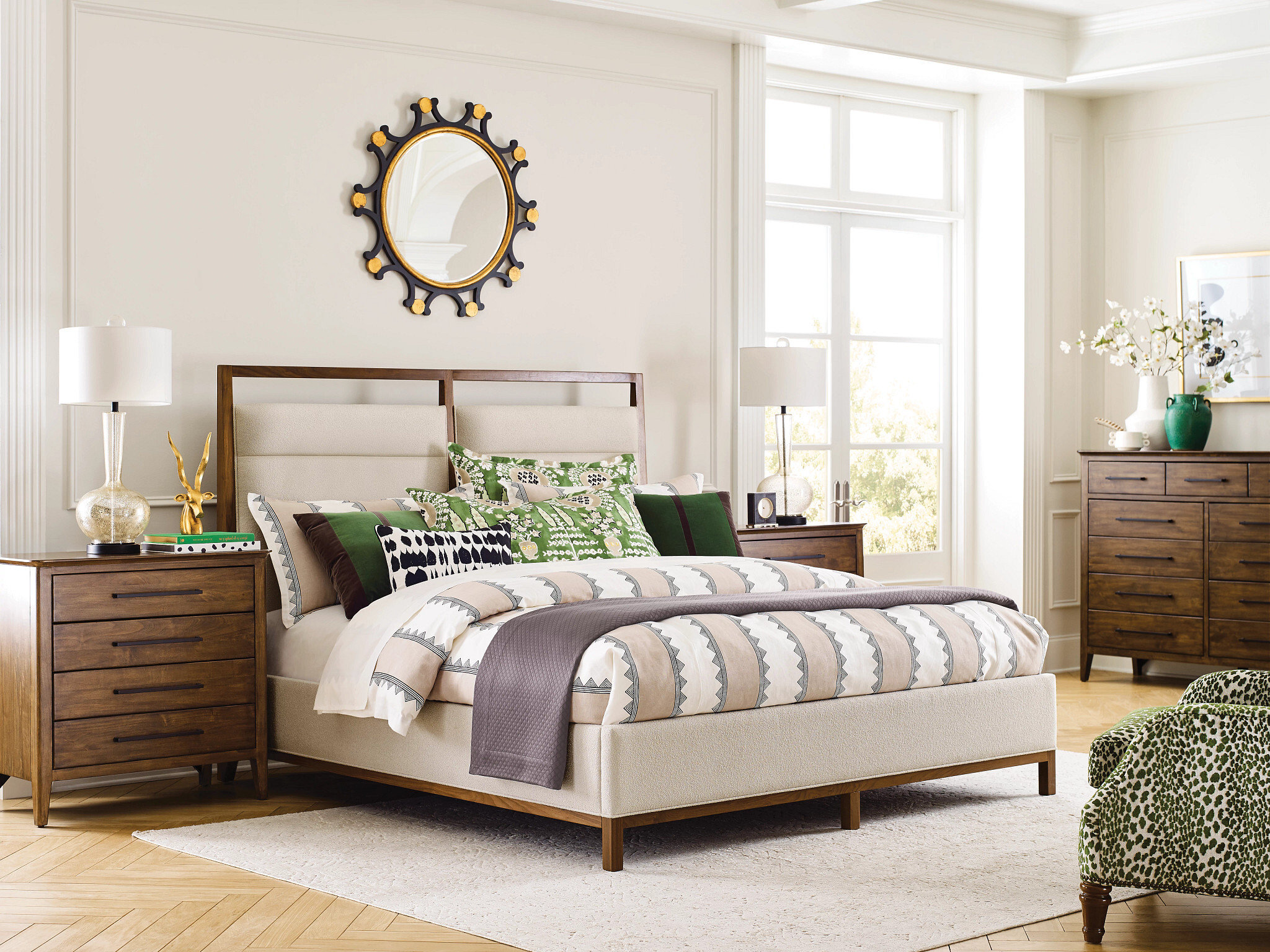 Abode Karis Wood/Fabric Upholstered Bed
