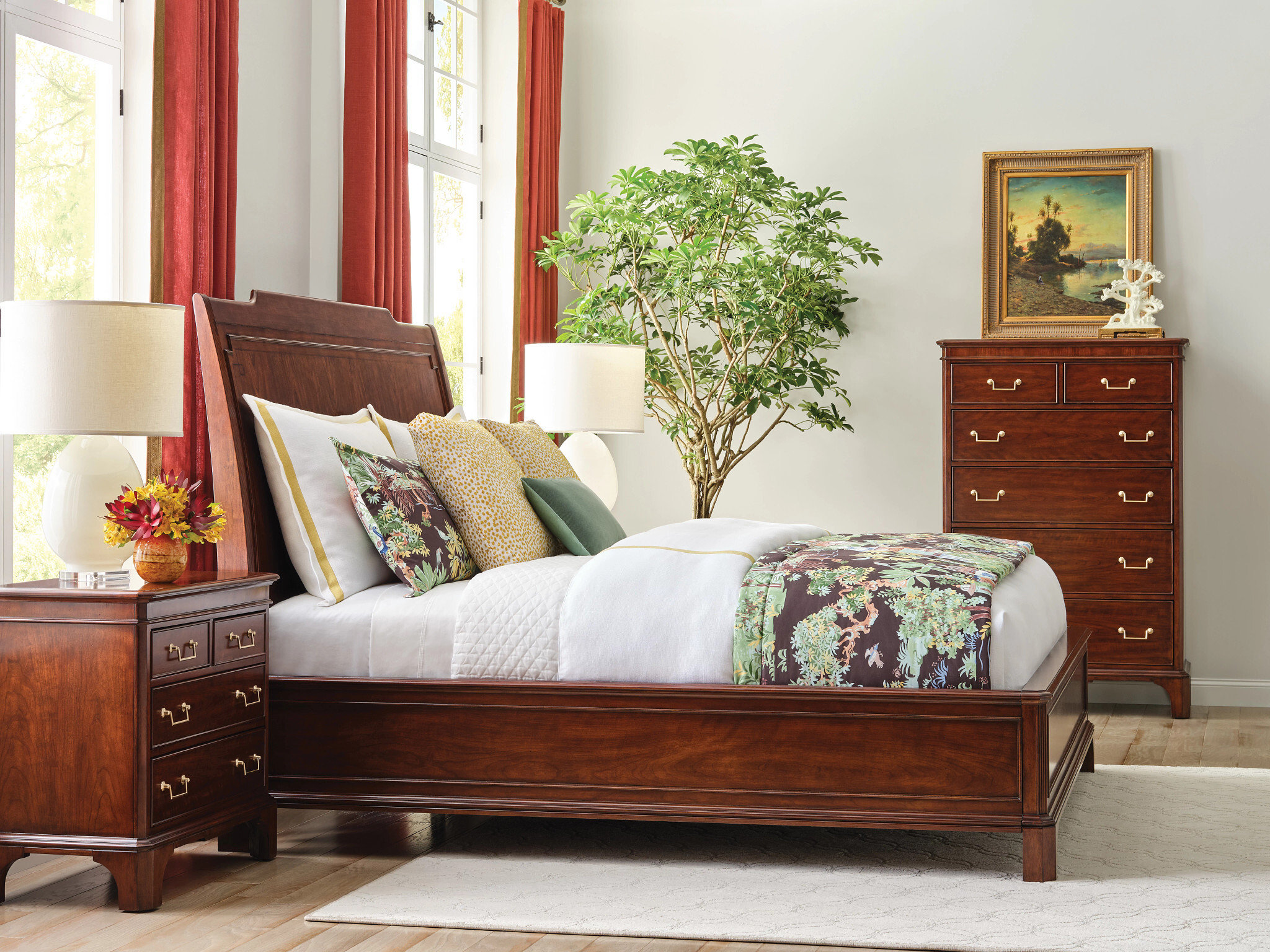 Addison Helmuth Wood Sleigh Bedroom Set
