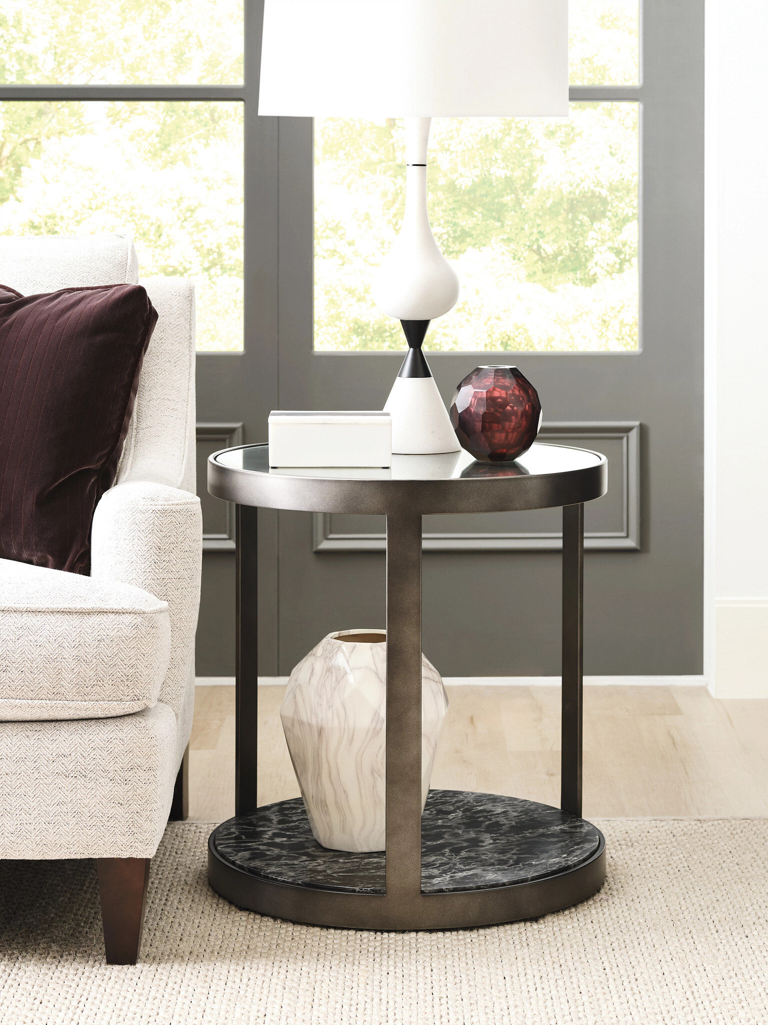 Hidden Treasures Concrete Round End Table
