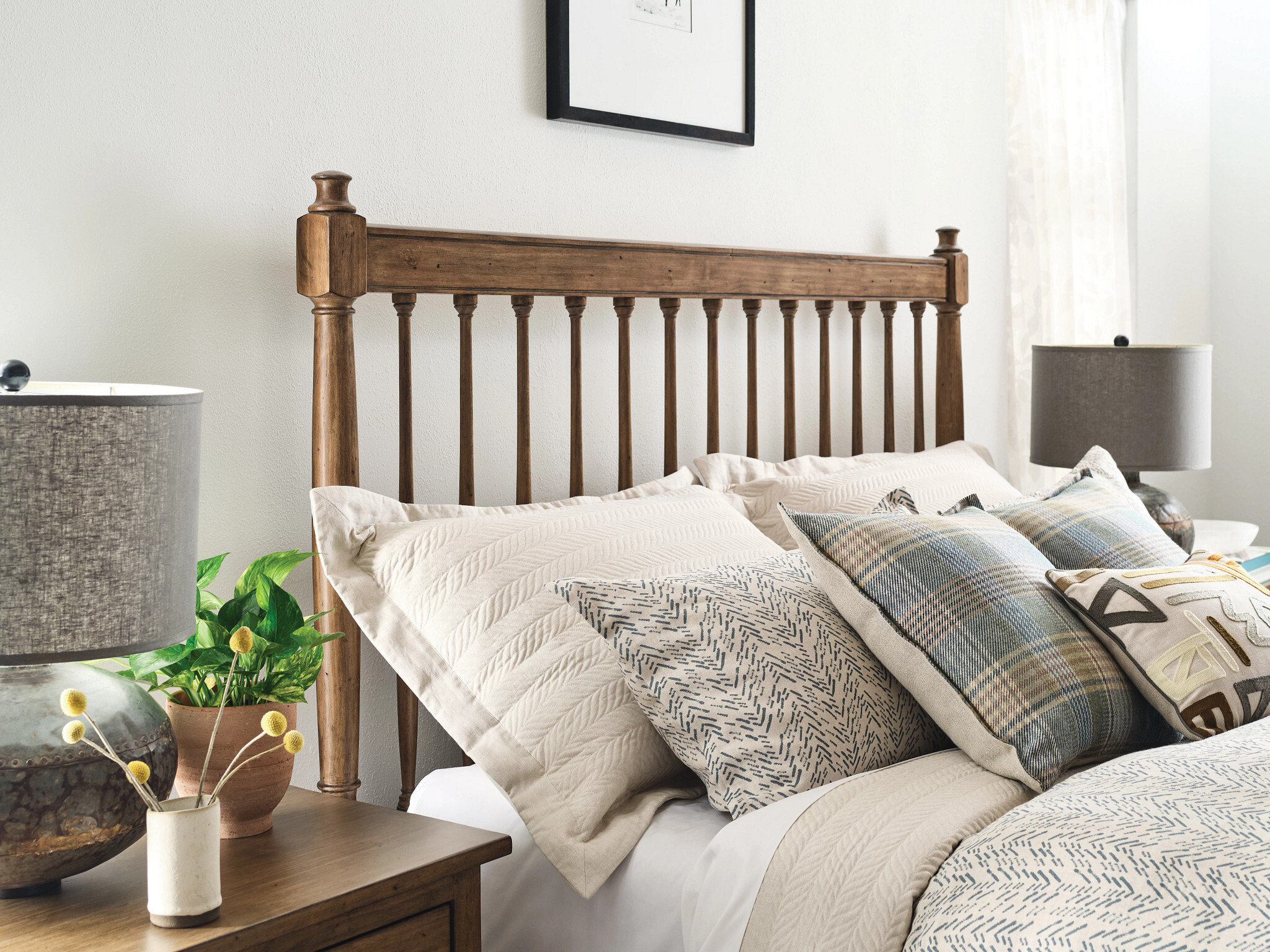 Arbor Spindle Wood Panel Bed