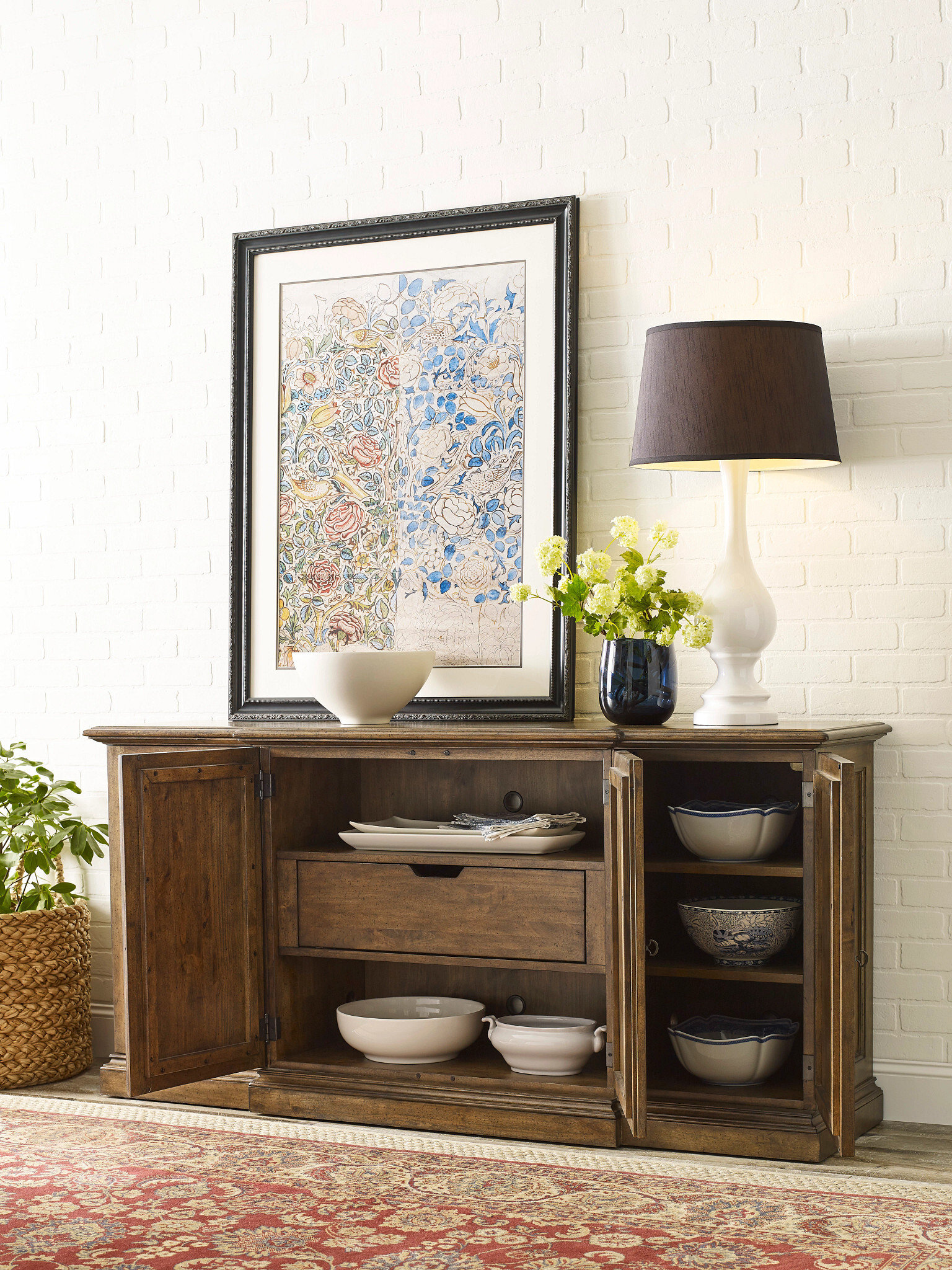 Ansley Ashcroft Wood Sideboard w/4 Doors