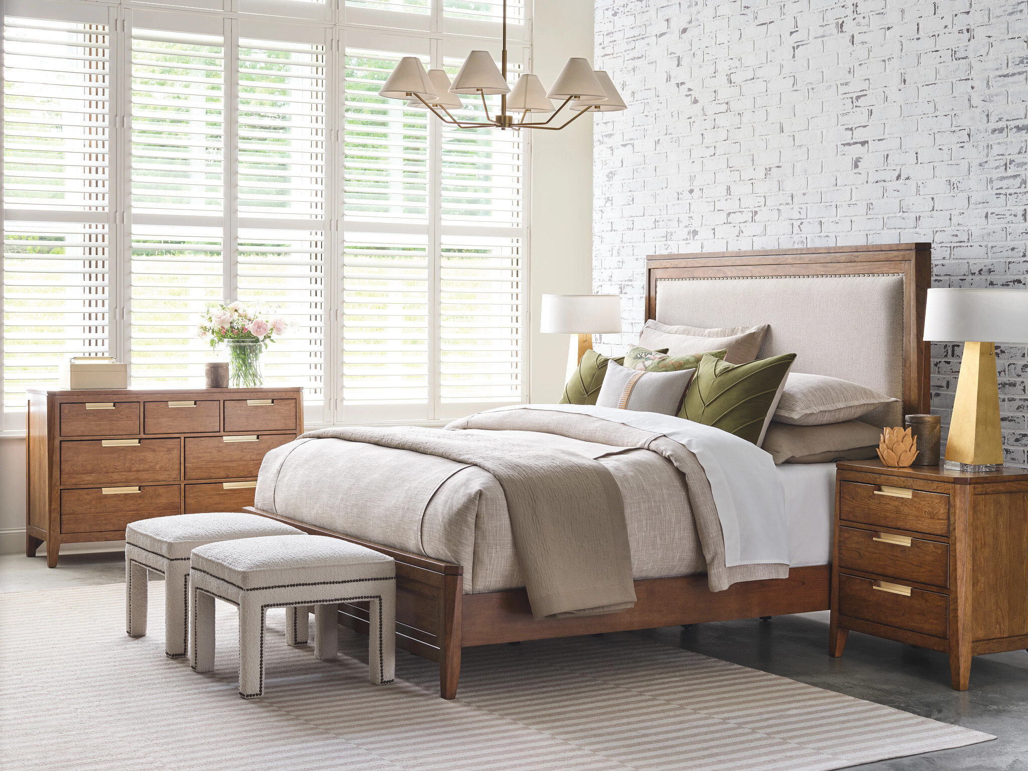 Aspire Affinity Fabric/Wood Upholstered California King Size Bed