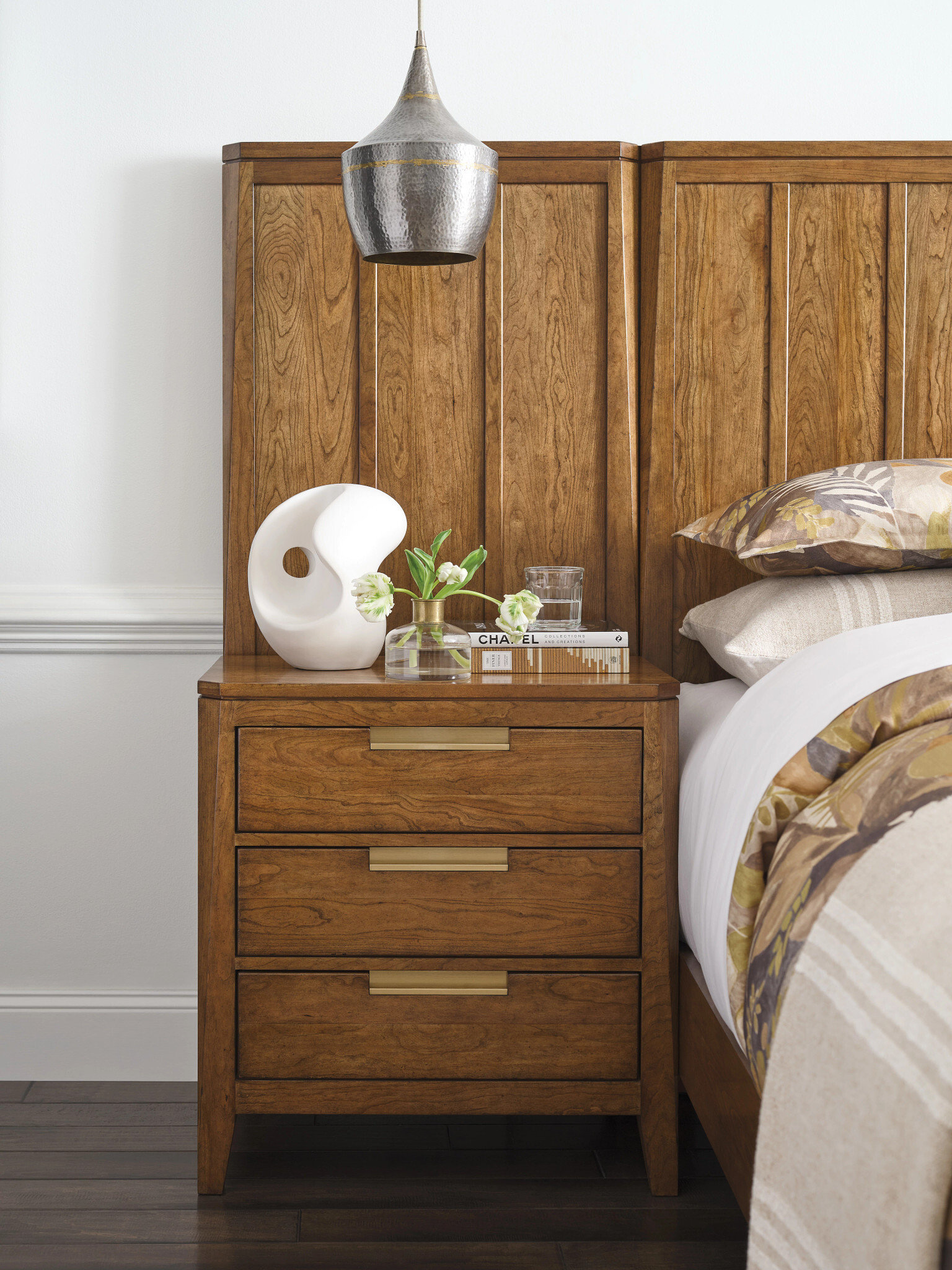 Aspire Profile Wood Nightstand w/3 Drawers