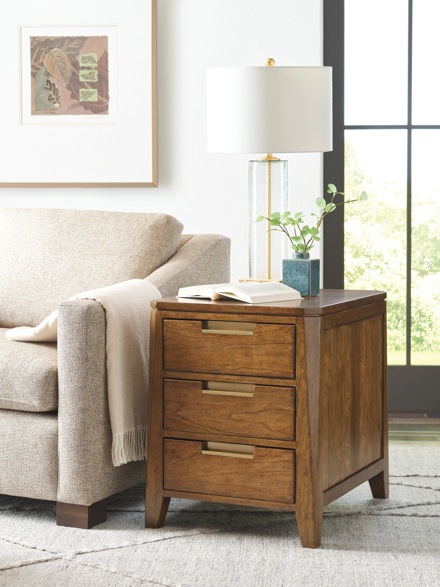 Aspire Clarity Square Wood/Glass Coffee Table Set