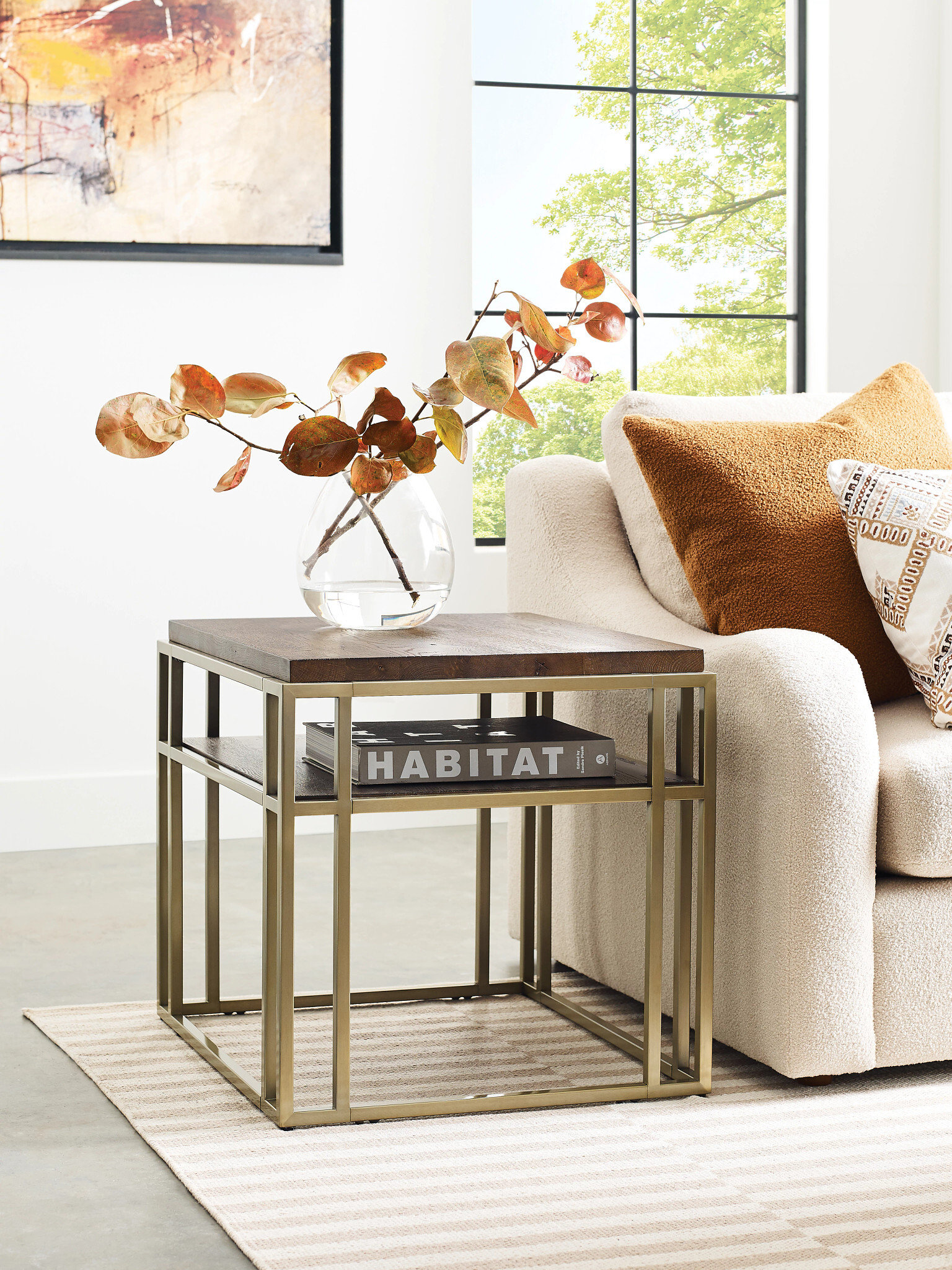 Brighton Acquisitions Rectangular Wood/Metal End Table