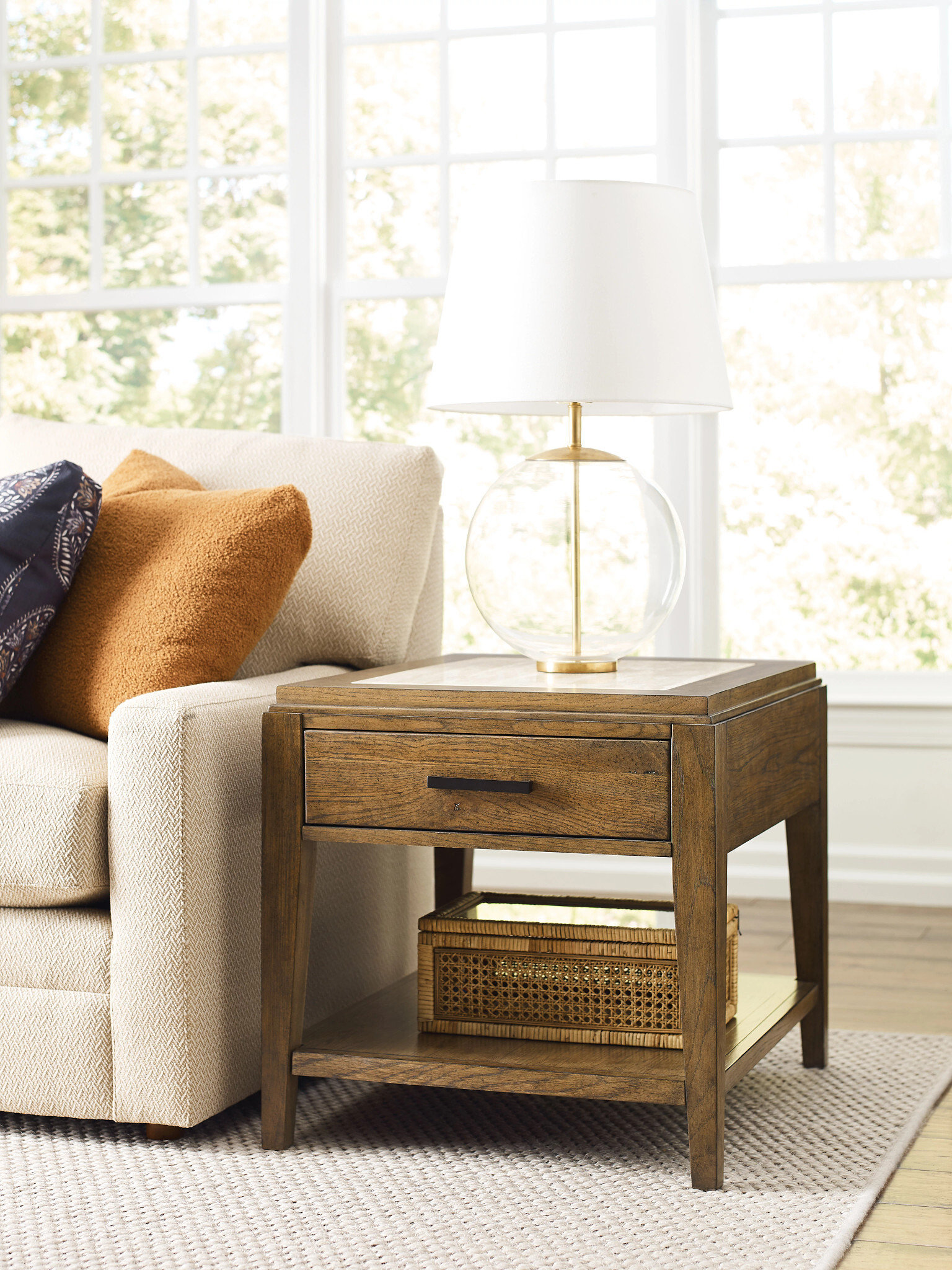 Brookside Acquisitions Rectangular Wood End Table w/Drawer