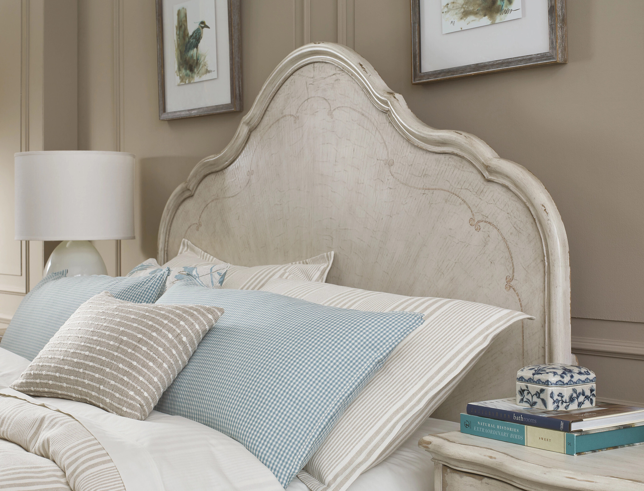 Cambric Vignette Wood Panel Bed