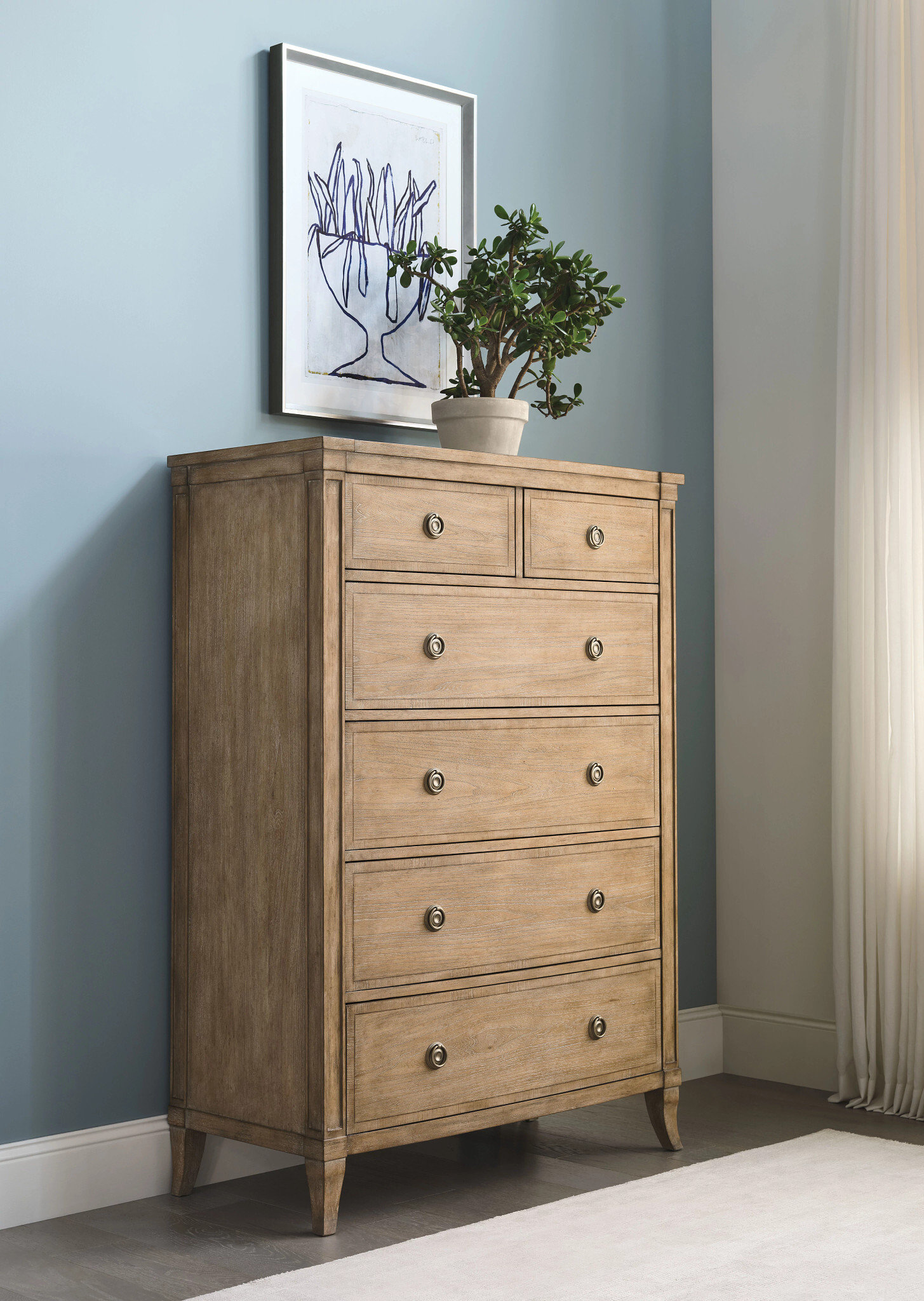 Chastain Wood Chest w/6 Drawers