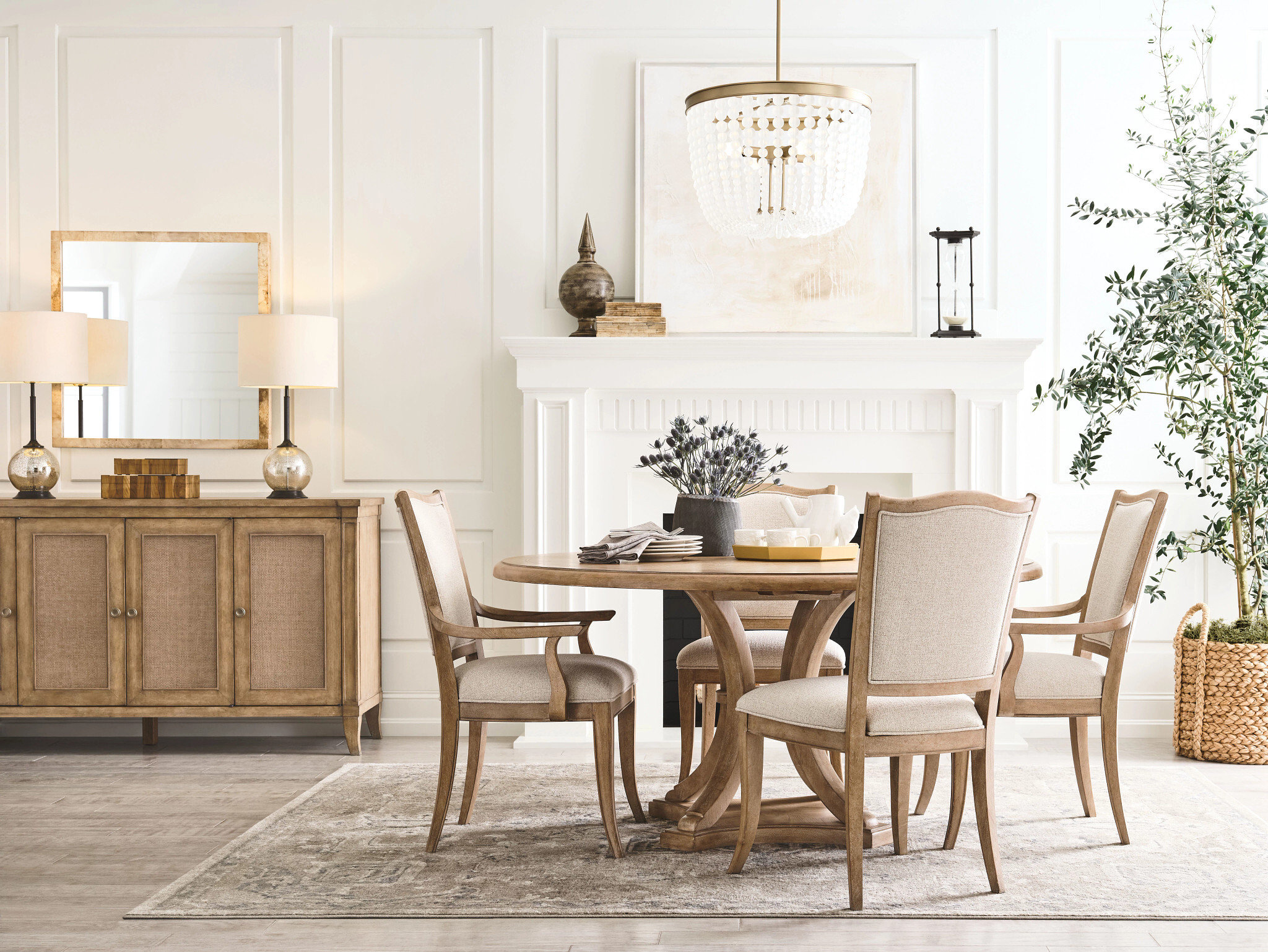 Chastain Midway Round Wood Dining Room Set