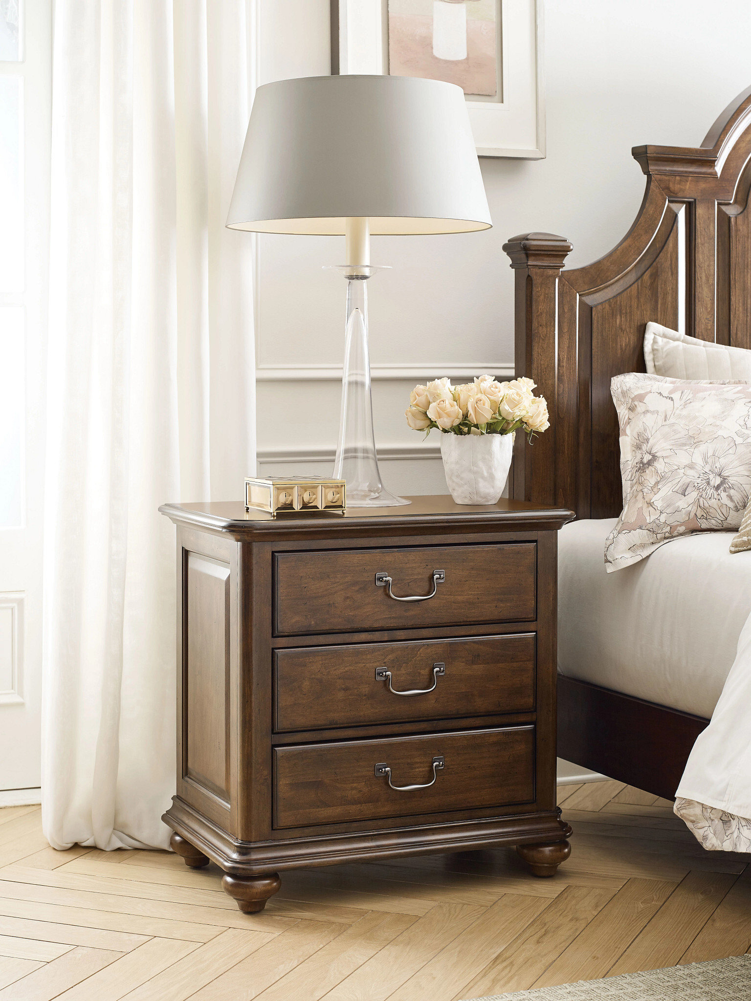 Commonwealth Witham Wood Nightstand w/3 Drawers
