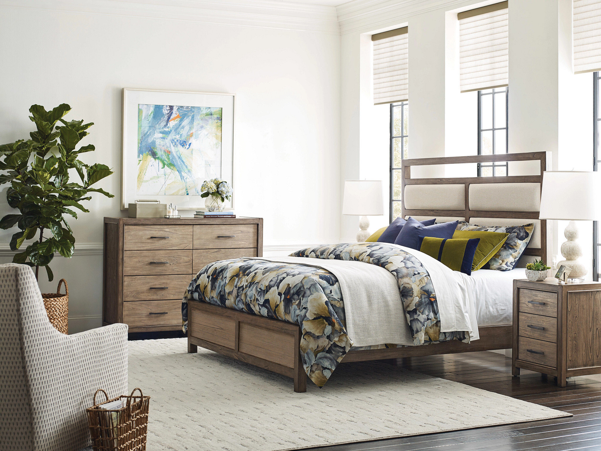 Debut Wyatt Wood/Fabric Upholstered California King Size Bed