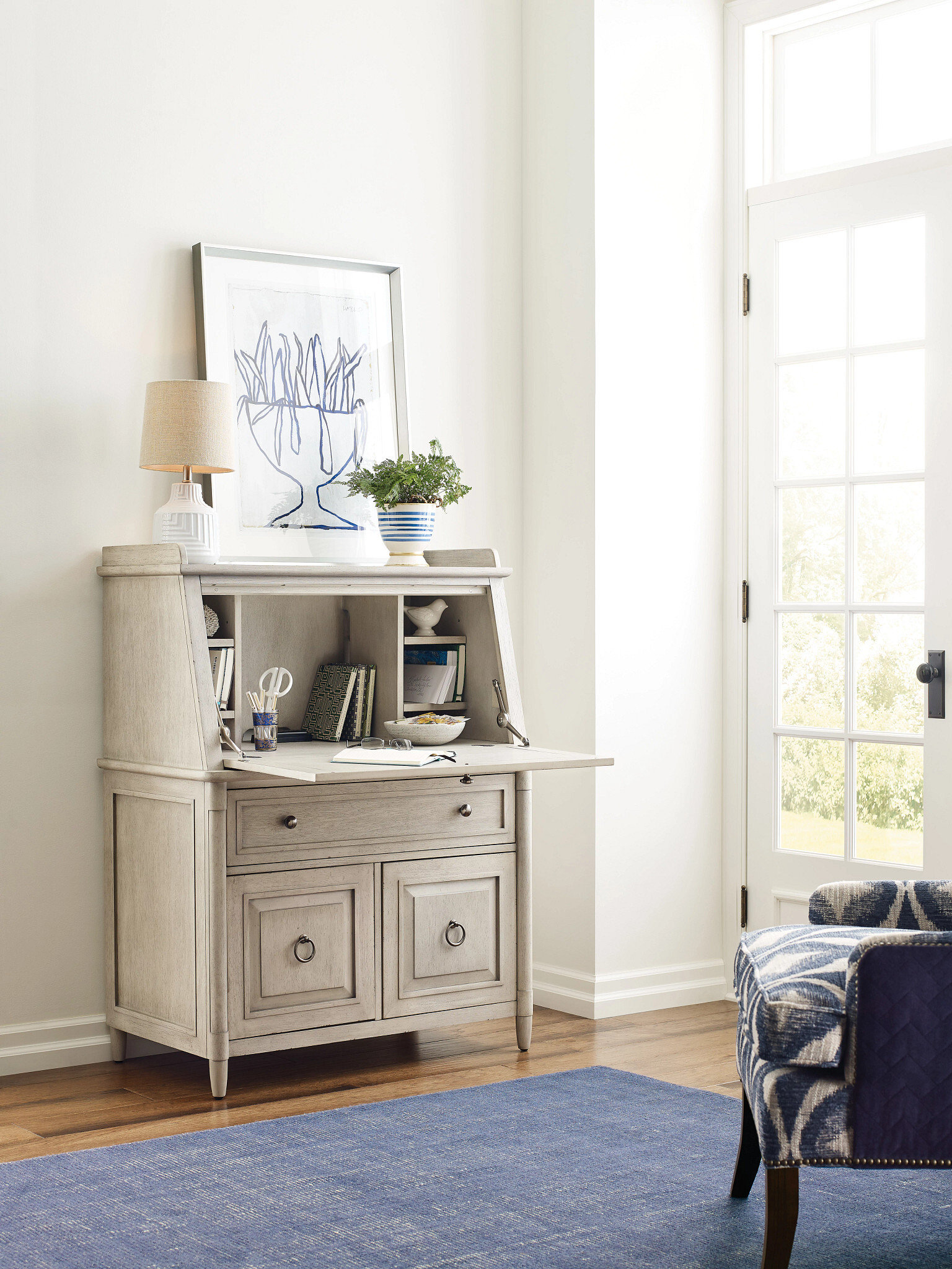 Domaine Secretary Desk w/3 Doors & Drawer