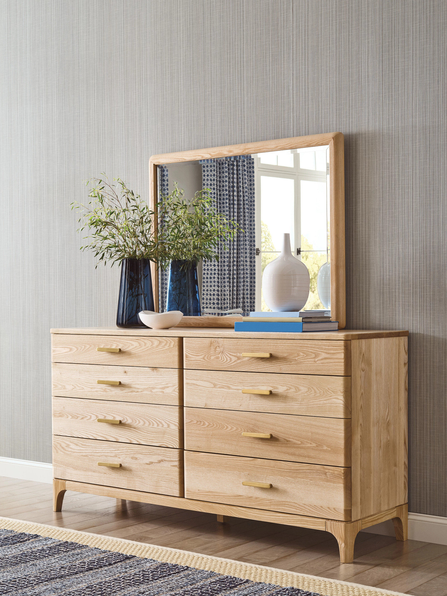 Essence Rectangular Wood/Glass Mirror