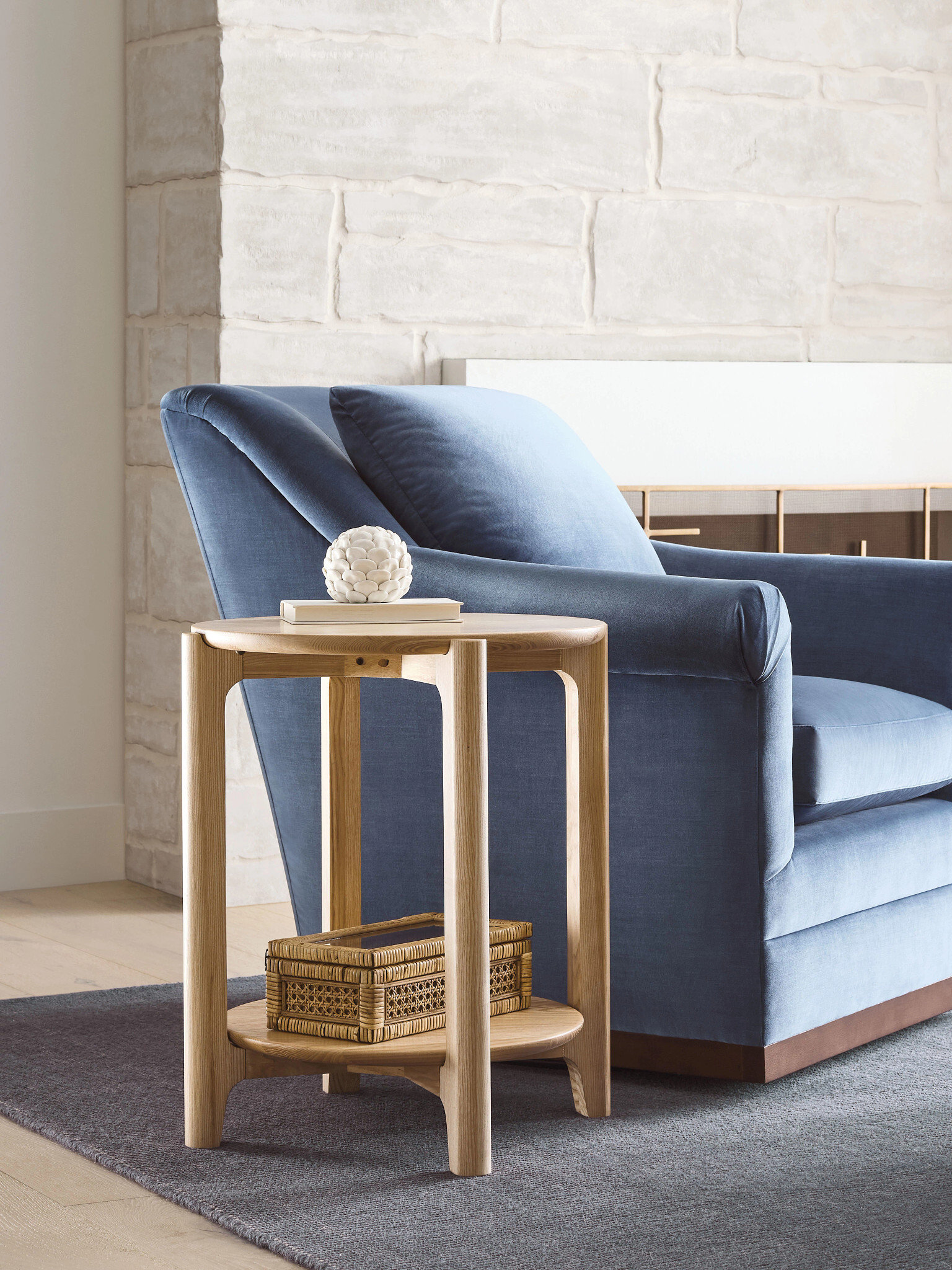 Essence Newport Round Wood End Table