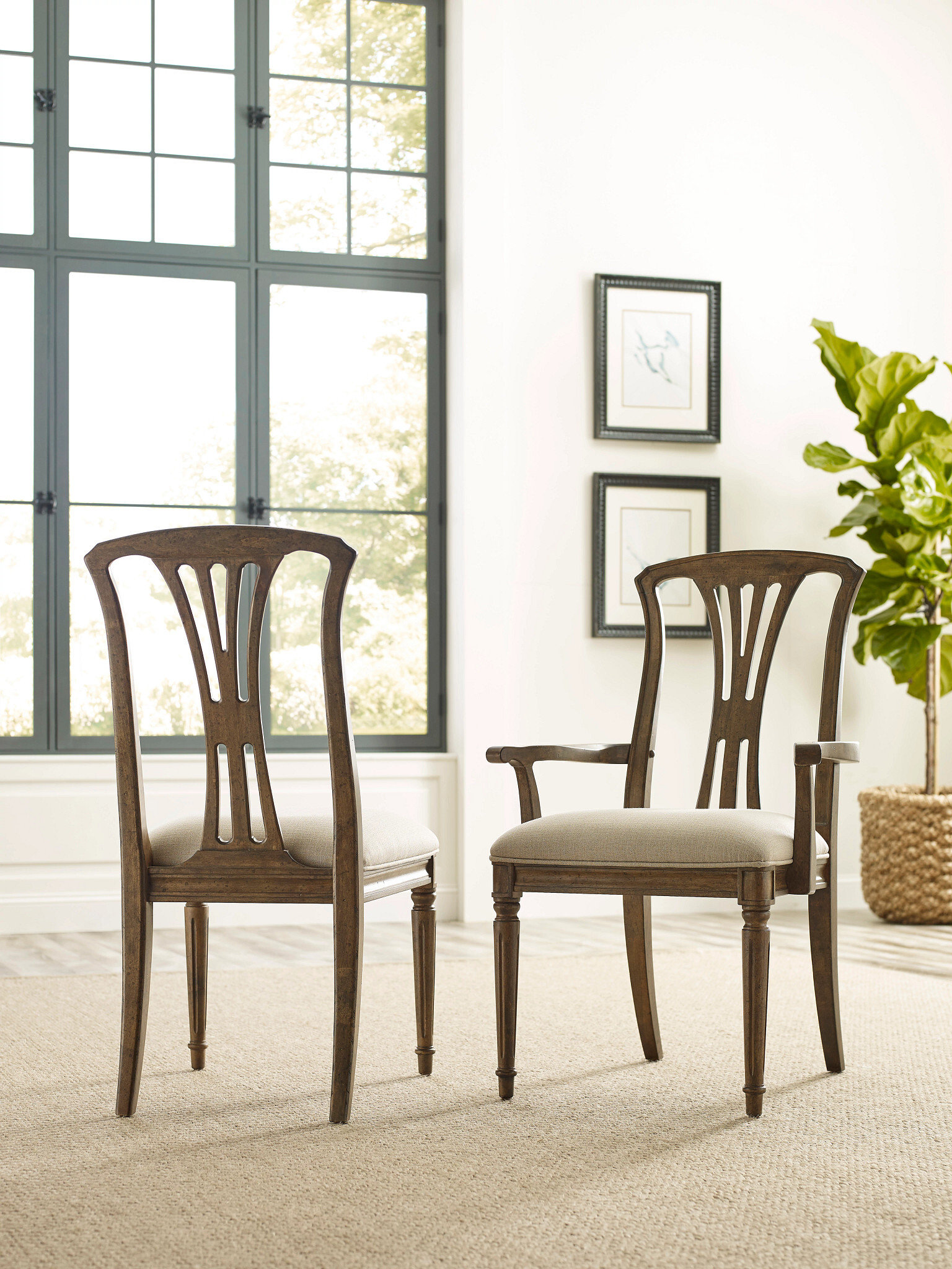 Ansley Fergesen Fabric/Wood Upholstered Arm Chair
