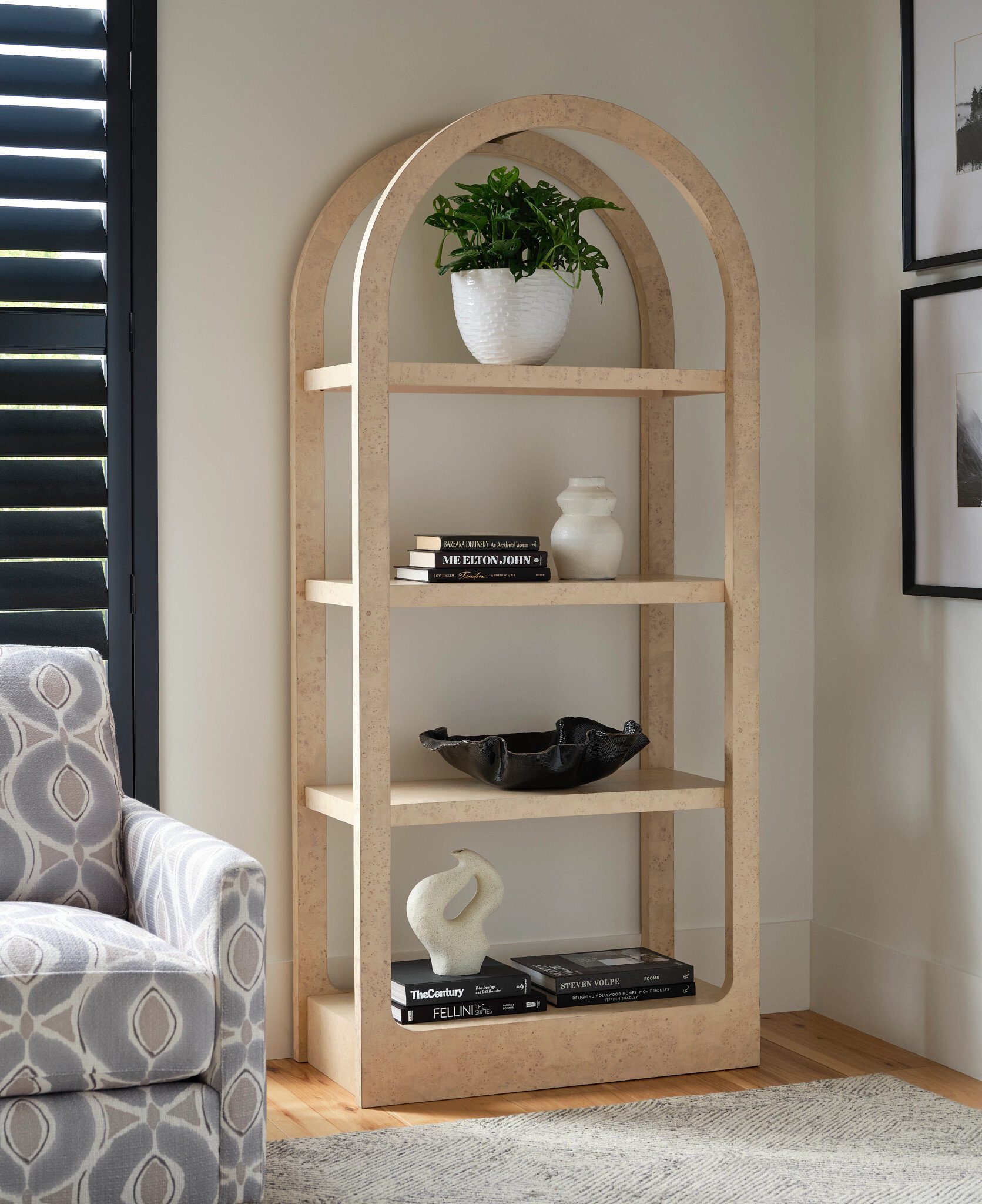 Hidden Treasures Burl/Wood 4-Tier Open Etagere