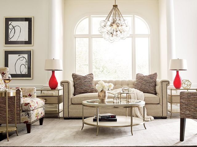 Lenox Monaco Round Glass/Wood/Metal Coffee Table