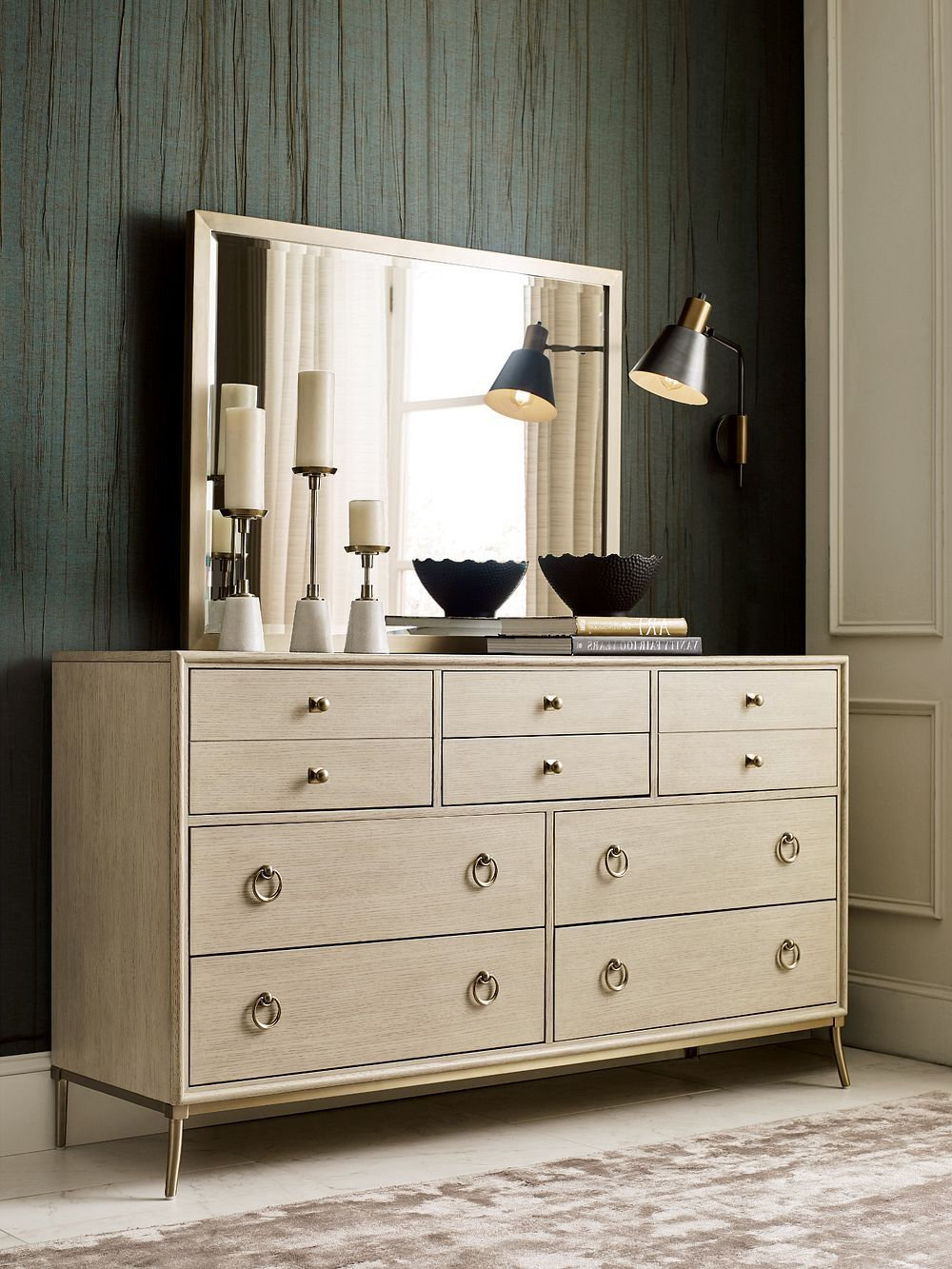 Lenox Straddella Wood/Metal Dresser w/8 Drawers