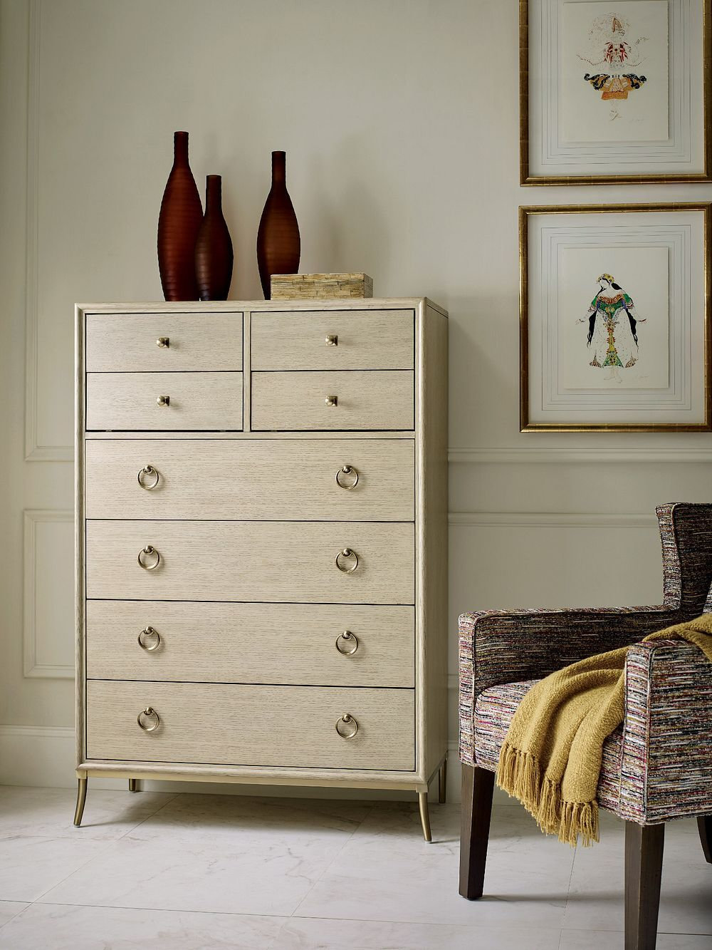 Lenox Siena Fabric/Wood/Metal Platform Bedroom Set