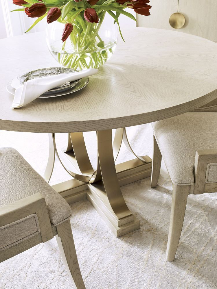 Lenox Plaza Round Wood/Metal Dining Table