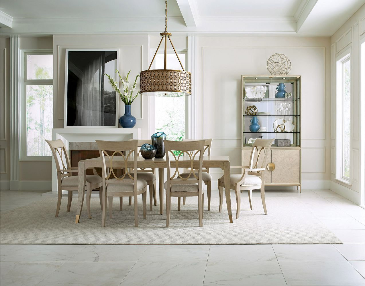 Lenox Terrace Rectangular Wood/Metal Extendable Dining Table