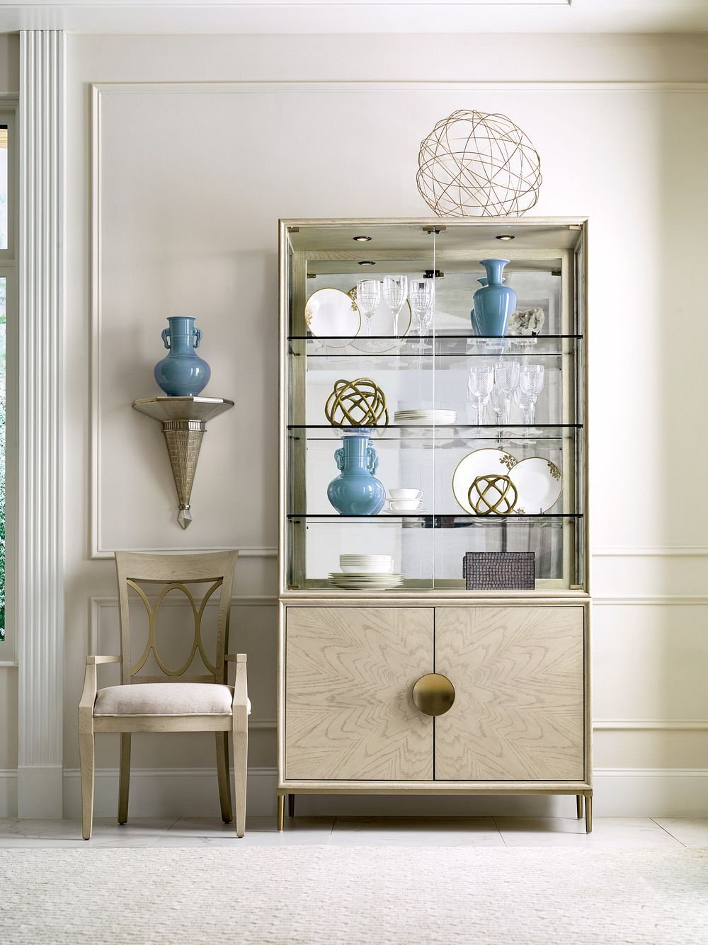 Lenox Baltic Wood/Metal Cabinet w/4 Doors