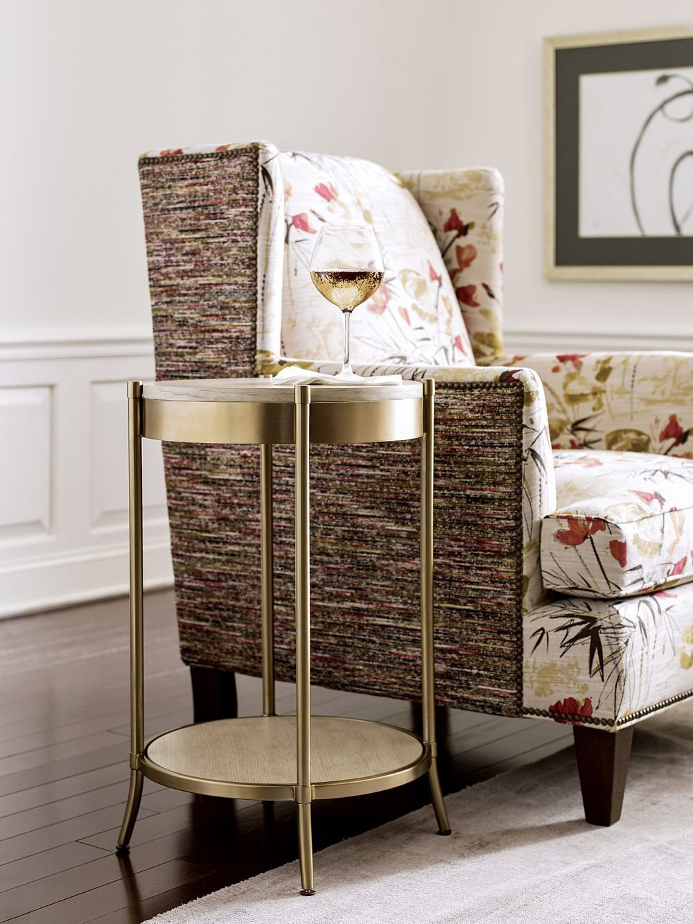 Lenox Monaco Glass/Wood/Metal Coffee Table Set