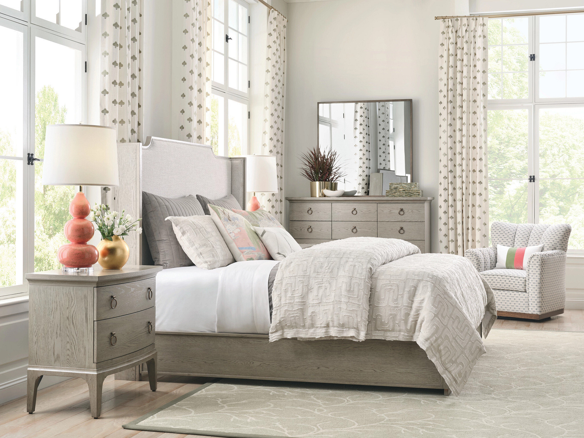 Milan Madison Wood Nightstand w/2 Drawers