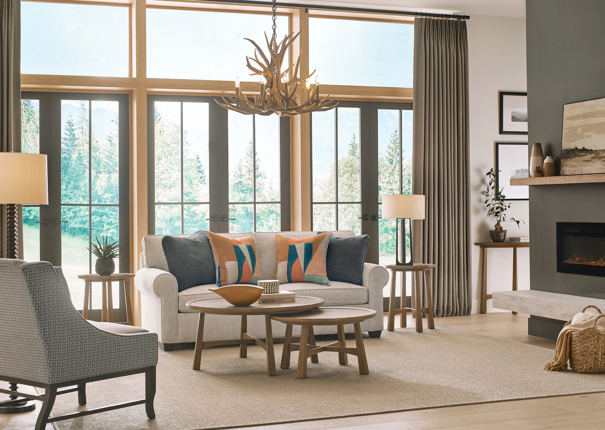 Hammary Milo Round Wood Living Room Coffee Table 