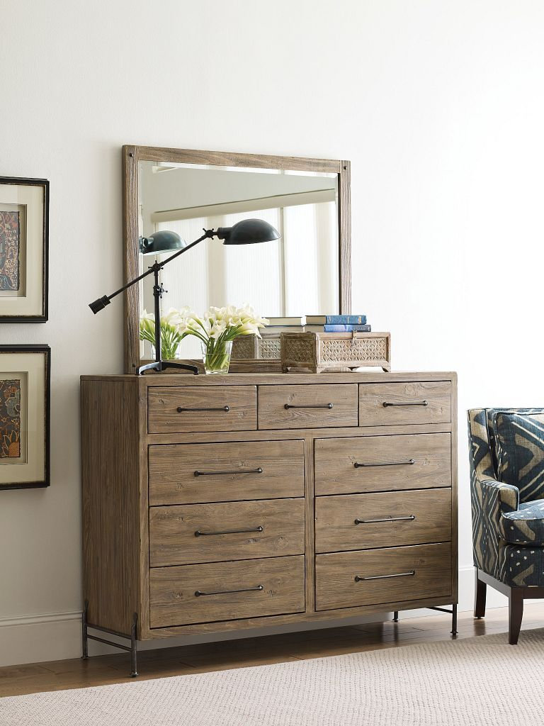 Modern Forge Rectangular Wood Lancscape Mirror