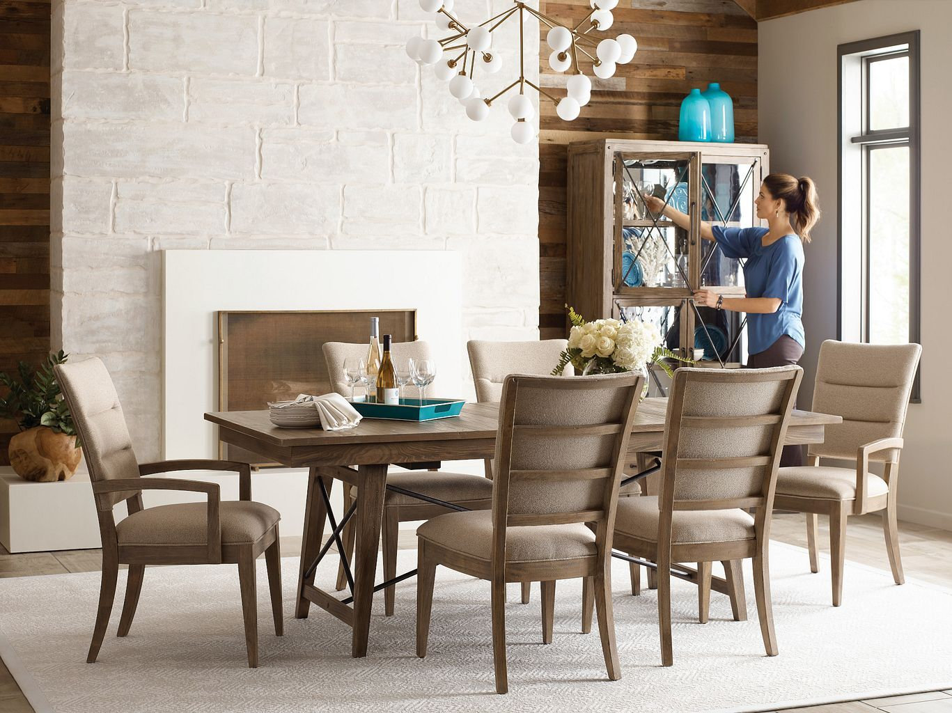 Modern Forge Laredo Rectangular Wood Extendable Dining Table