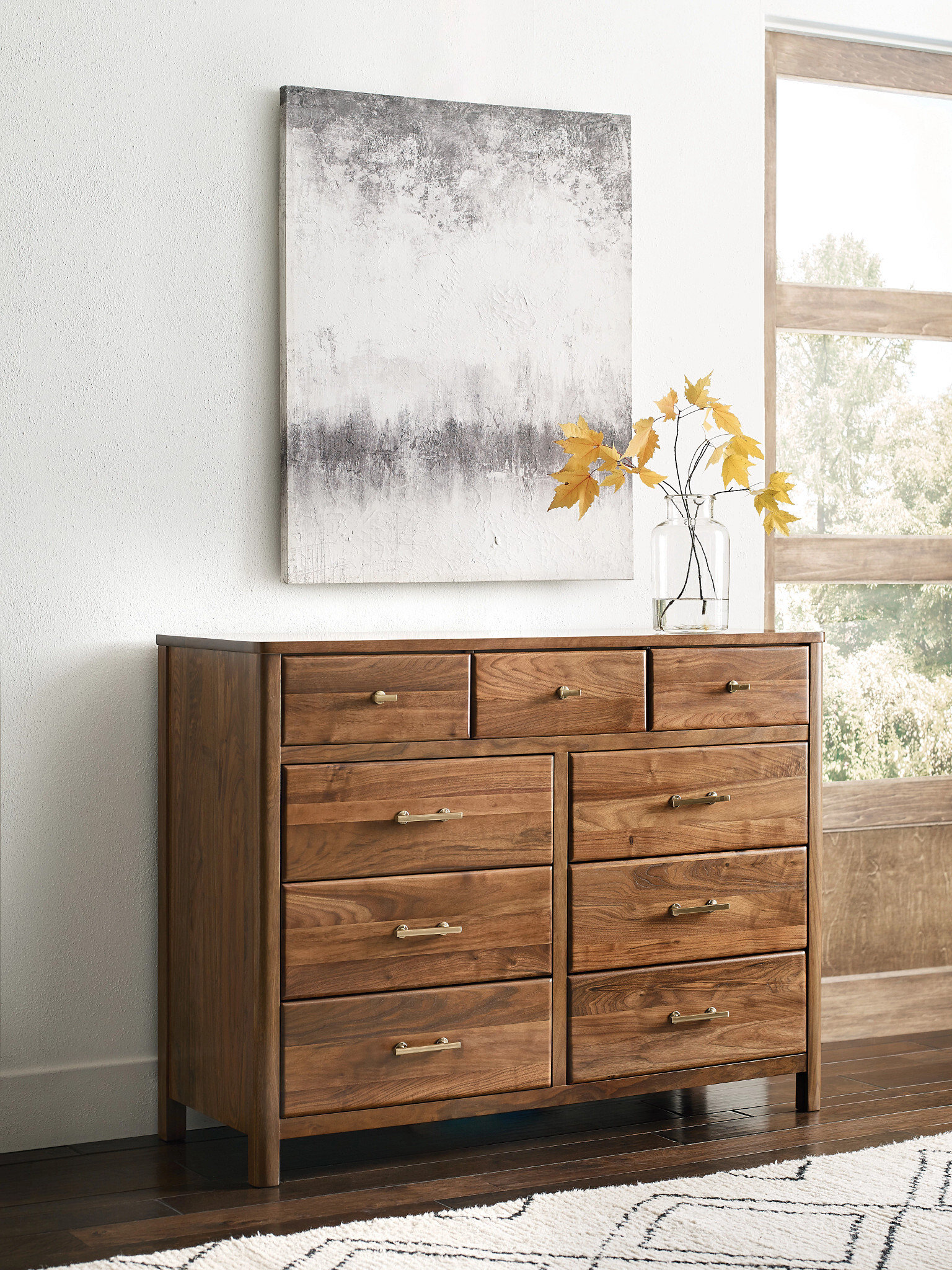 Monogram Flat Top Wood Dresser w/9 Drawers