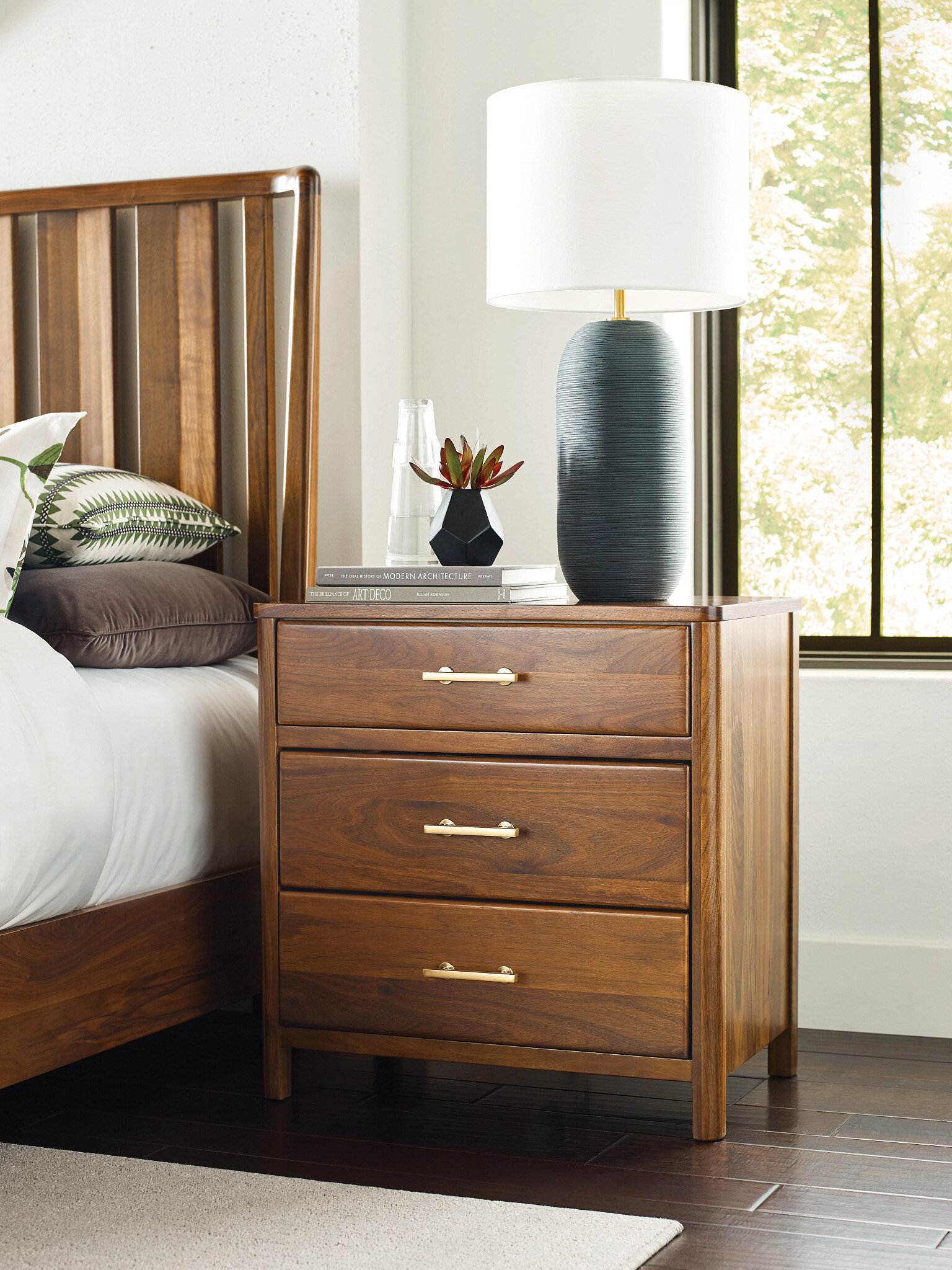 Monogram Main Wood Nightstand w/3 Drawers