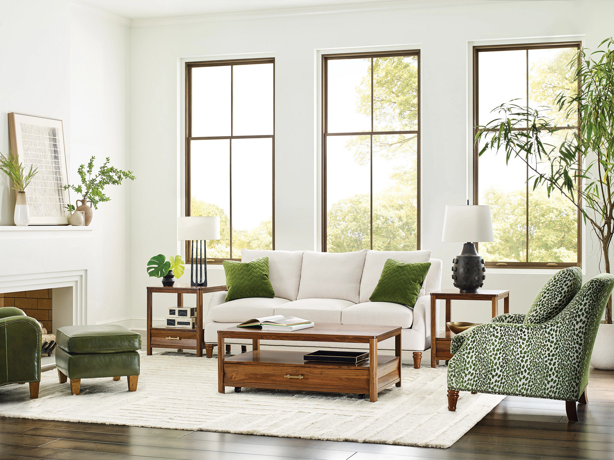 Monogram Parkway Rectangular Wood Coffee Table w/Drawer