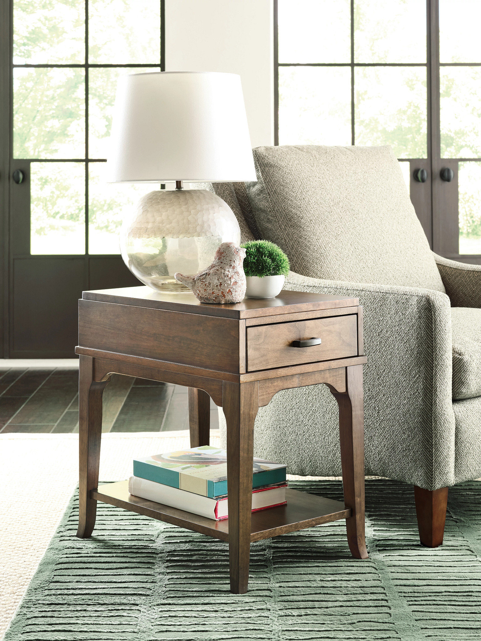 Nicolette-Hamilton Rectangular 1-Drawer Chairside Table