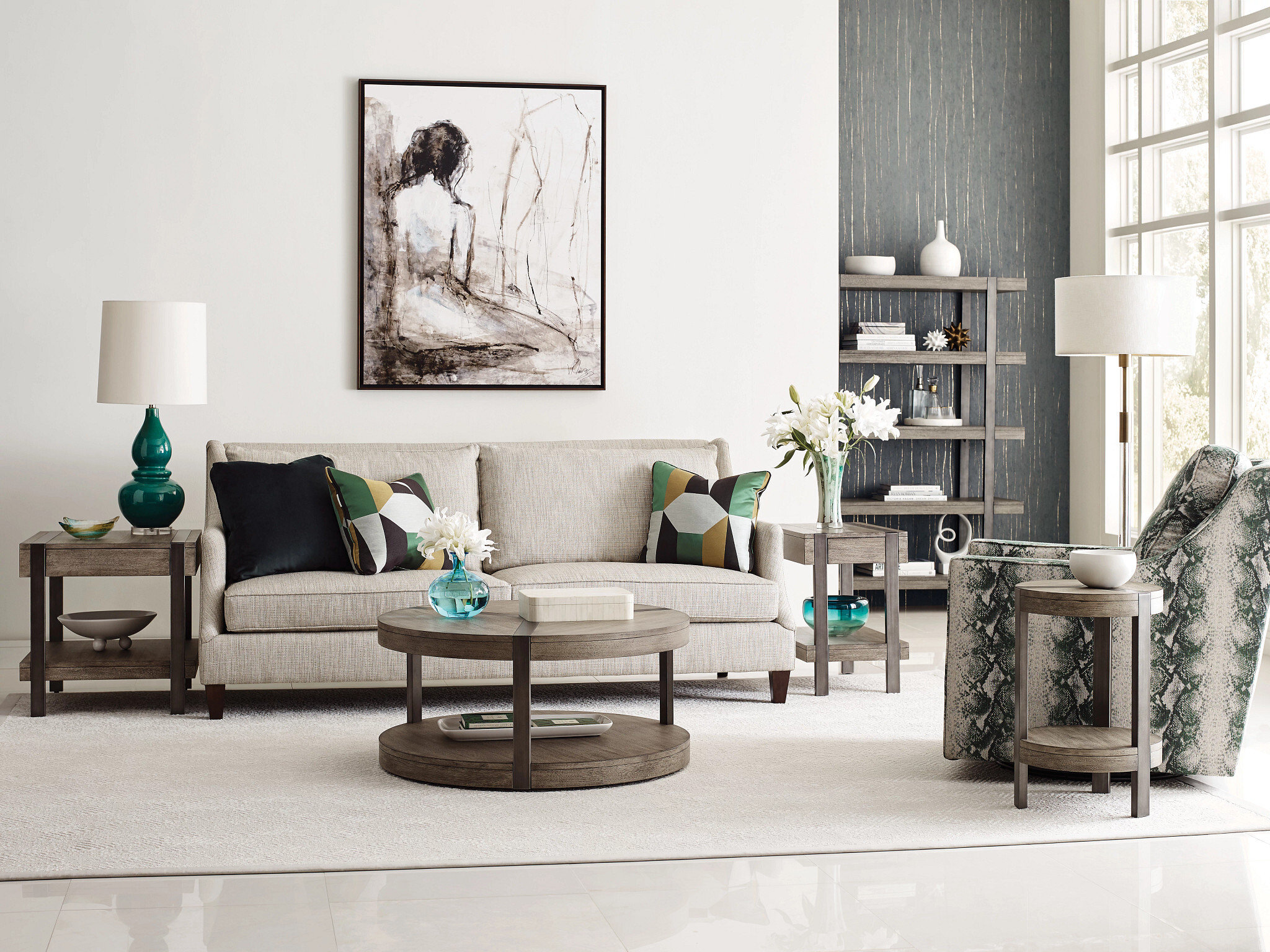 Living Room Hammary Sandler Round Accent Table