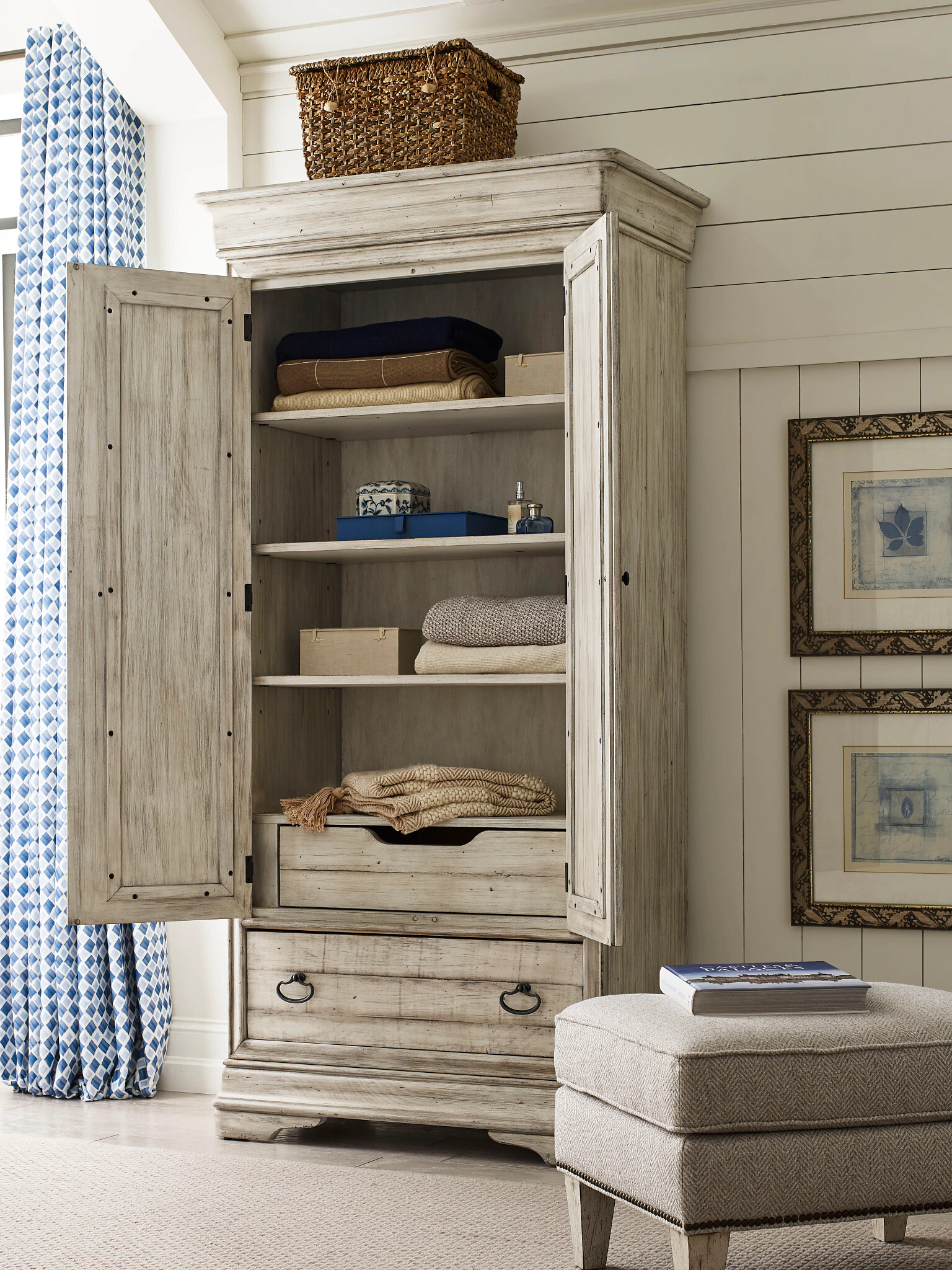 Selwyn Bryant Wood Armoire w/2 Doors & Drawer