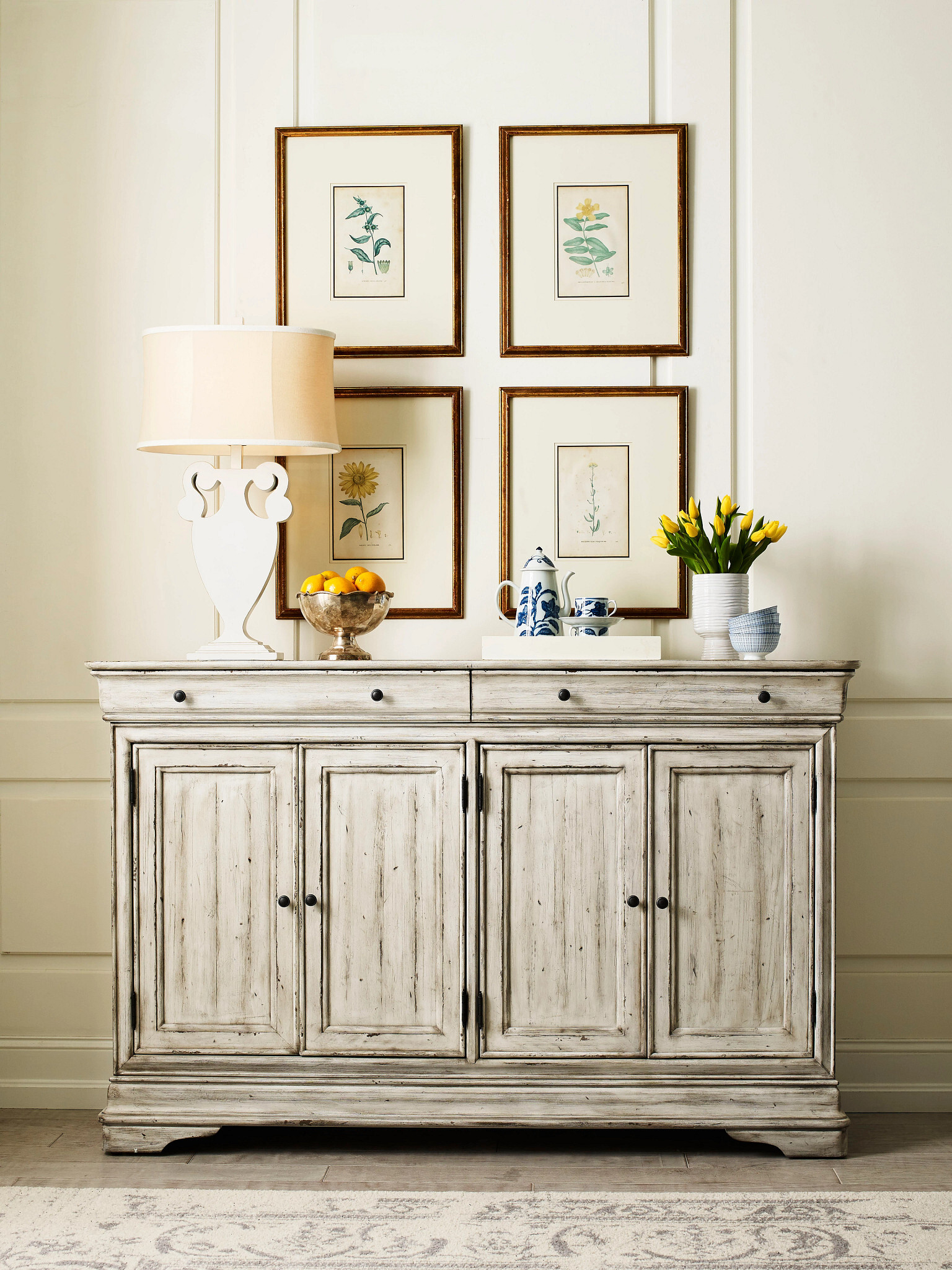 Selwyn Amherst Wood Buffet w/4 Doors & 2 Drawers