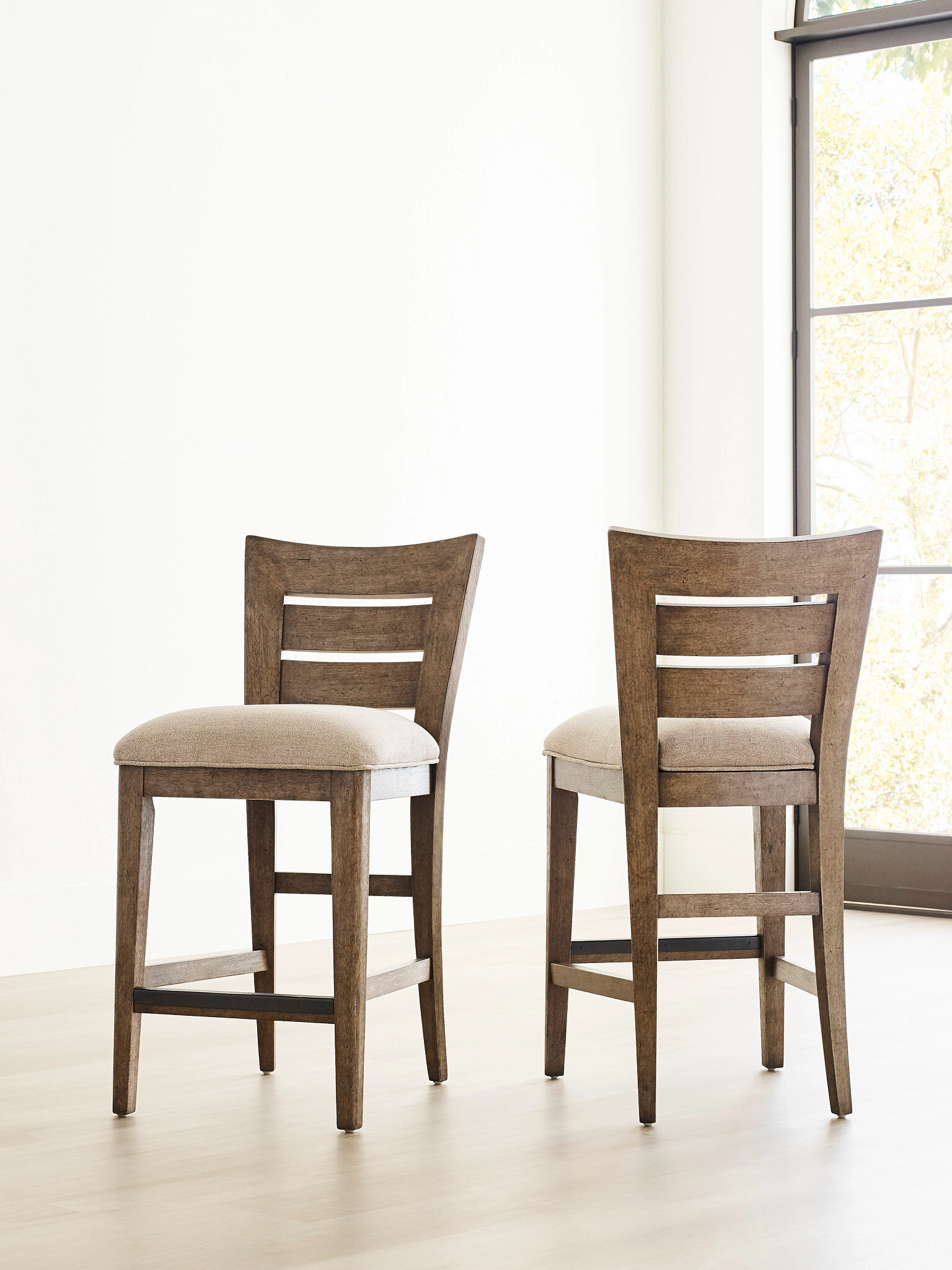 Skyline Performance Fabric/Wood Counter Height Set