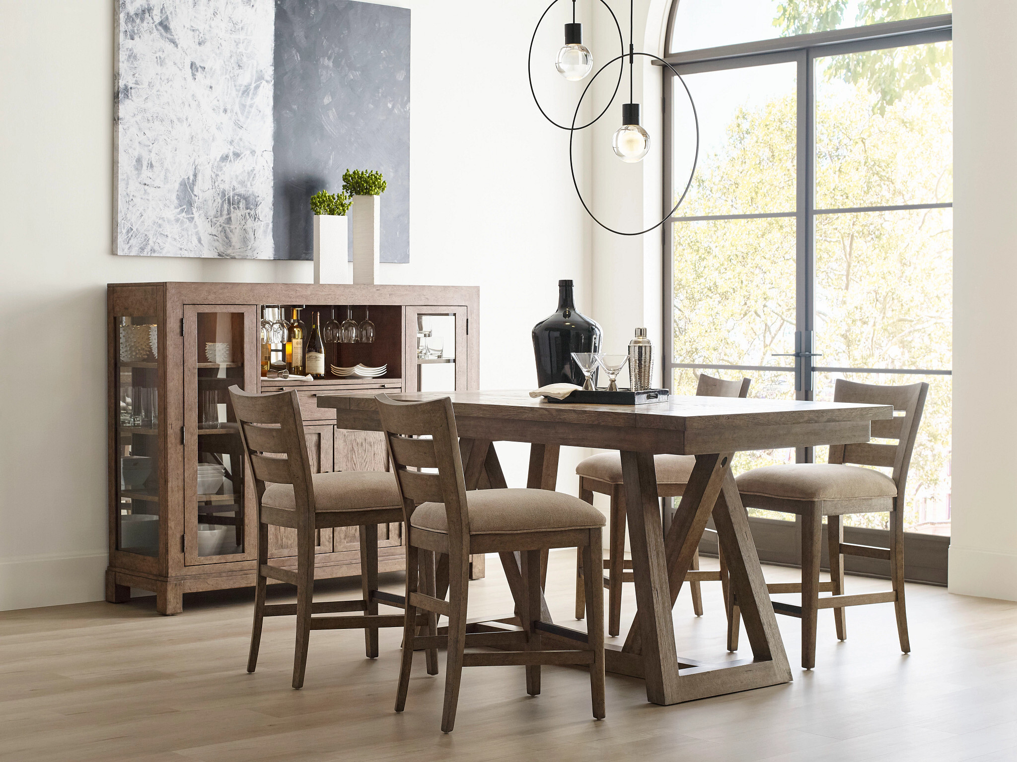 Skyline Clover Rectangular Wood Counter Height Table