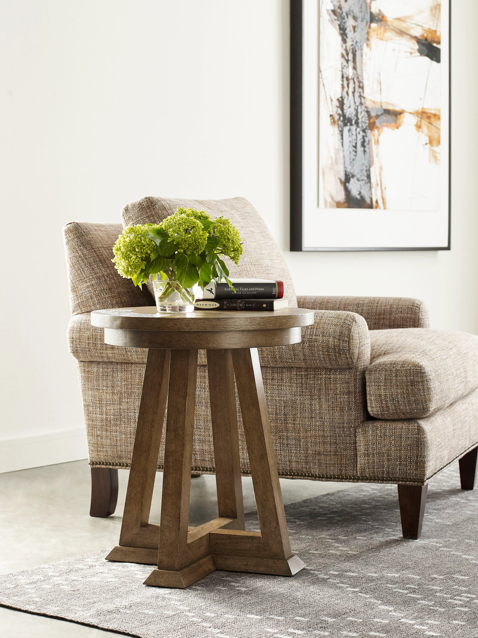 Skyline Evan Round Wood Side Table
