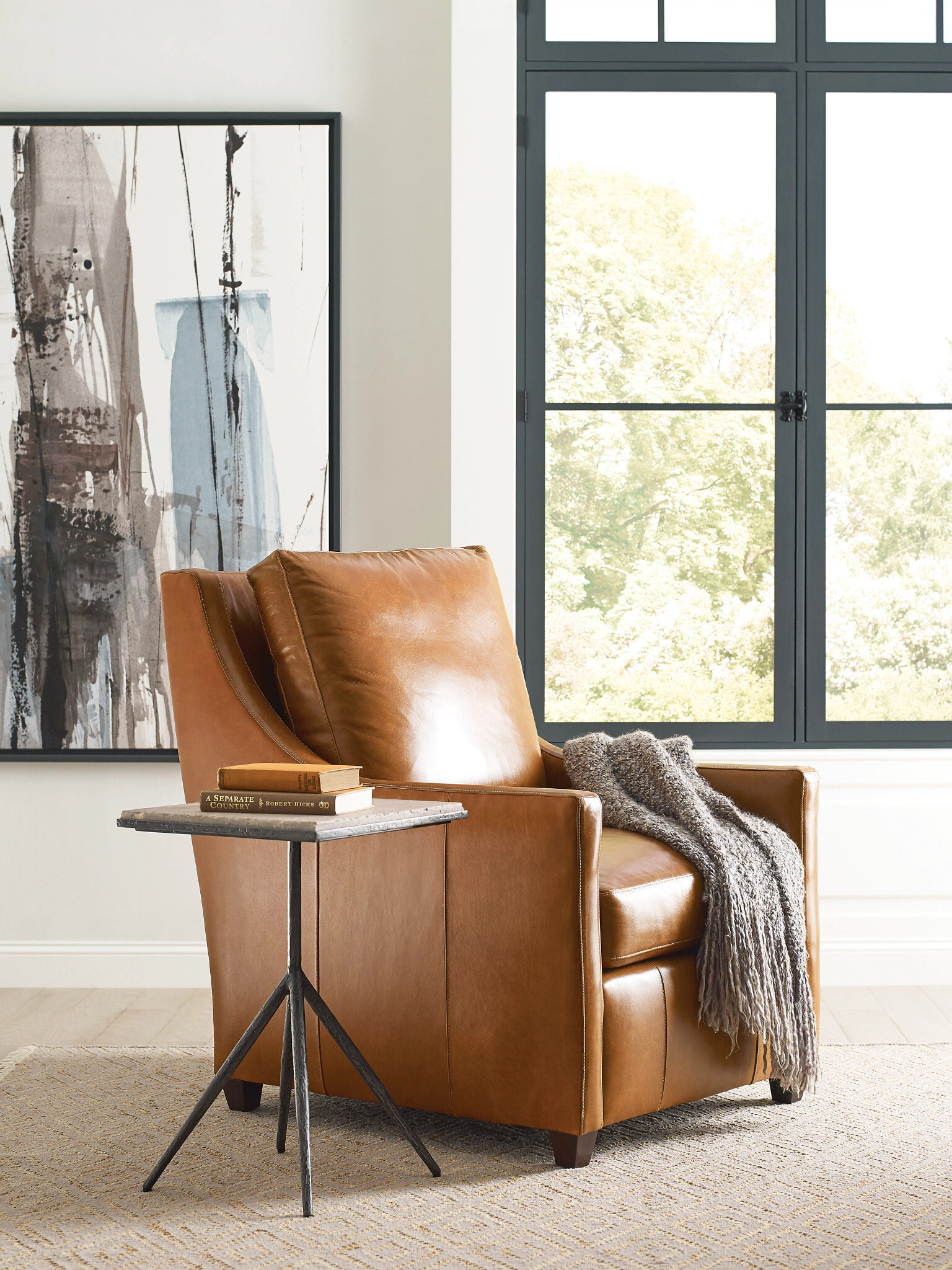 Sorrento Acquisitions Square Metal/Stone Chairside Table